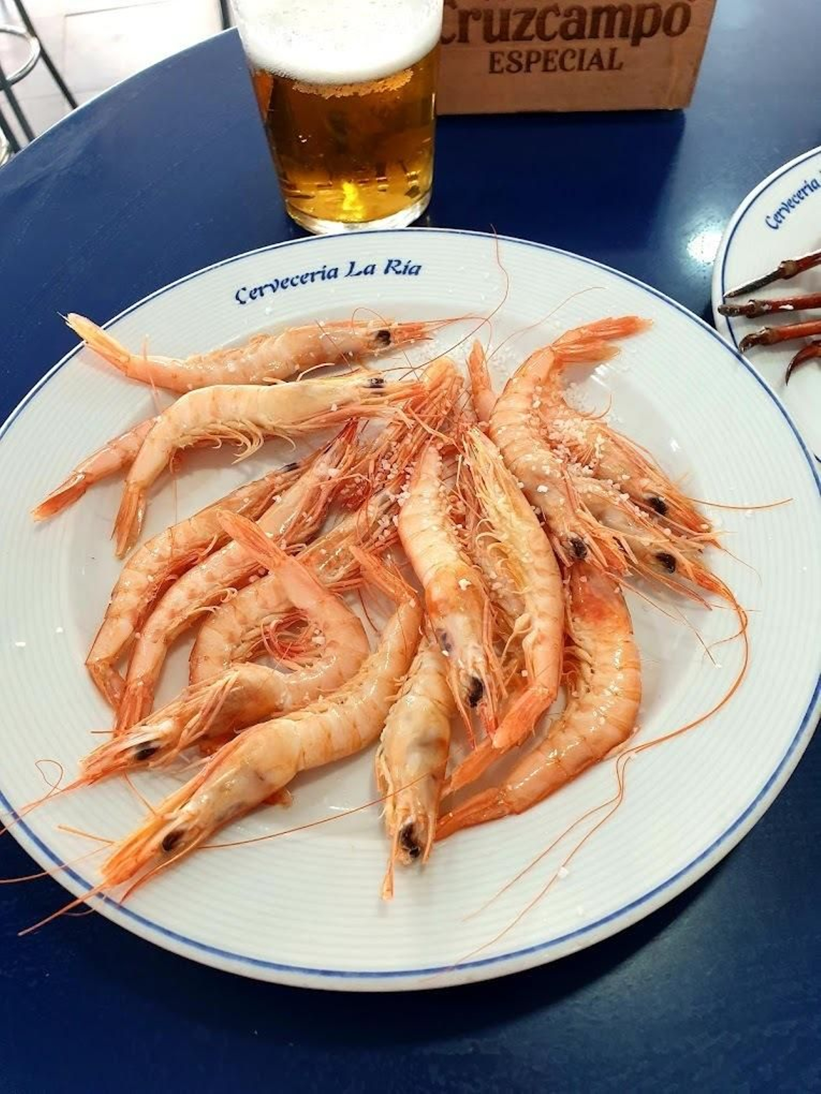 Comer gambas de Huelva