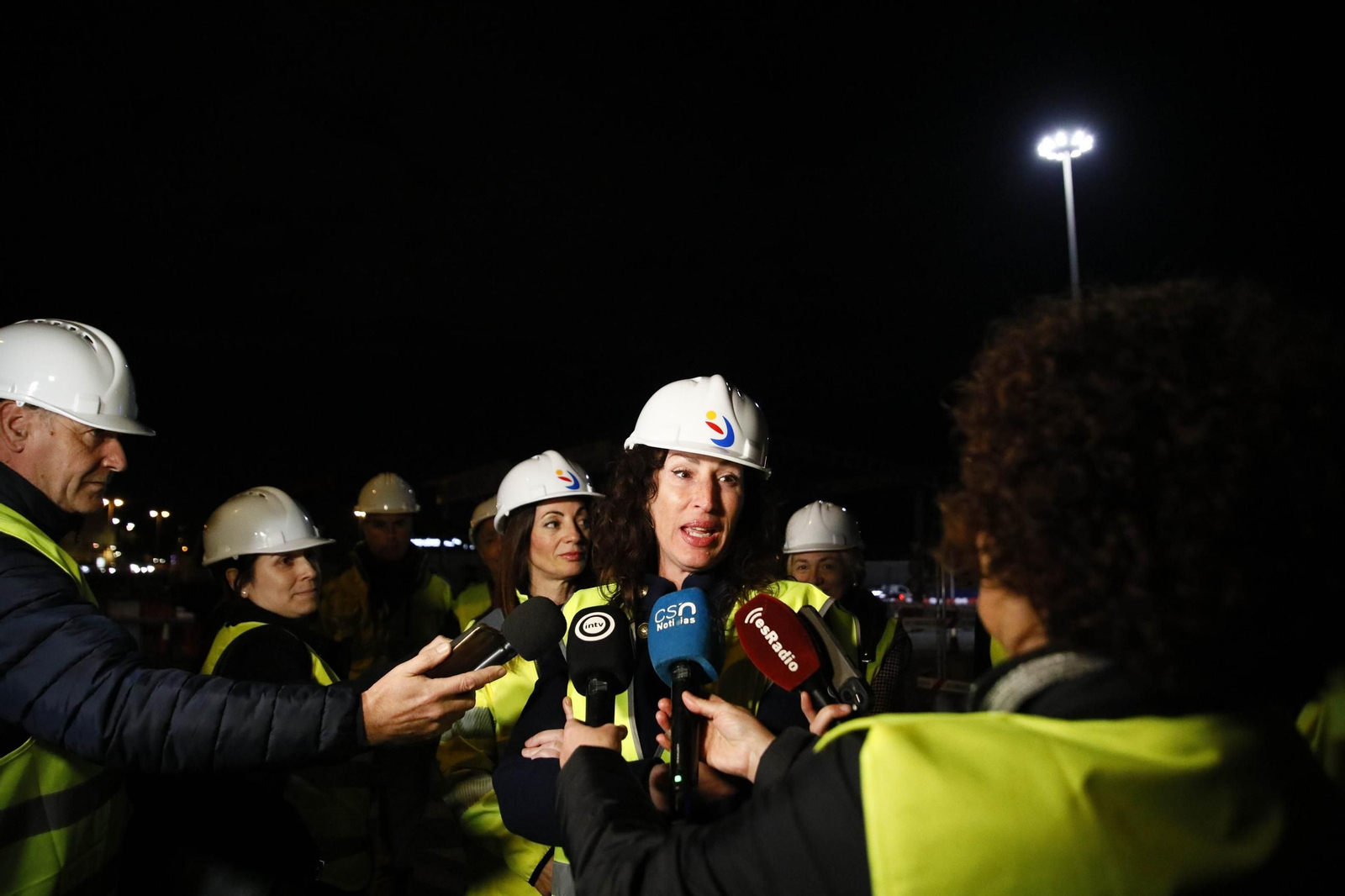 Las imágenes del derribo de la marquesina de la entrada al Puerto de Almería