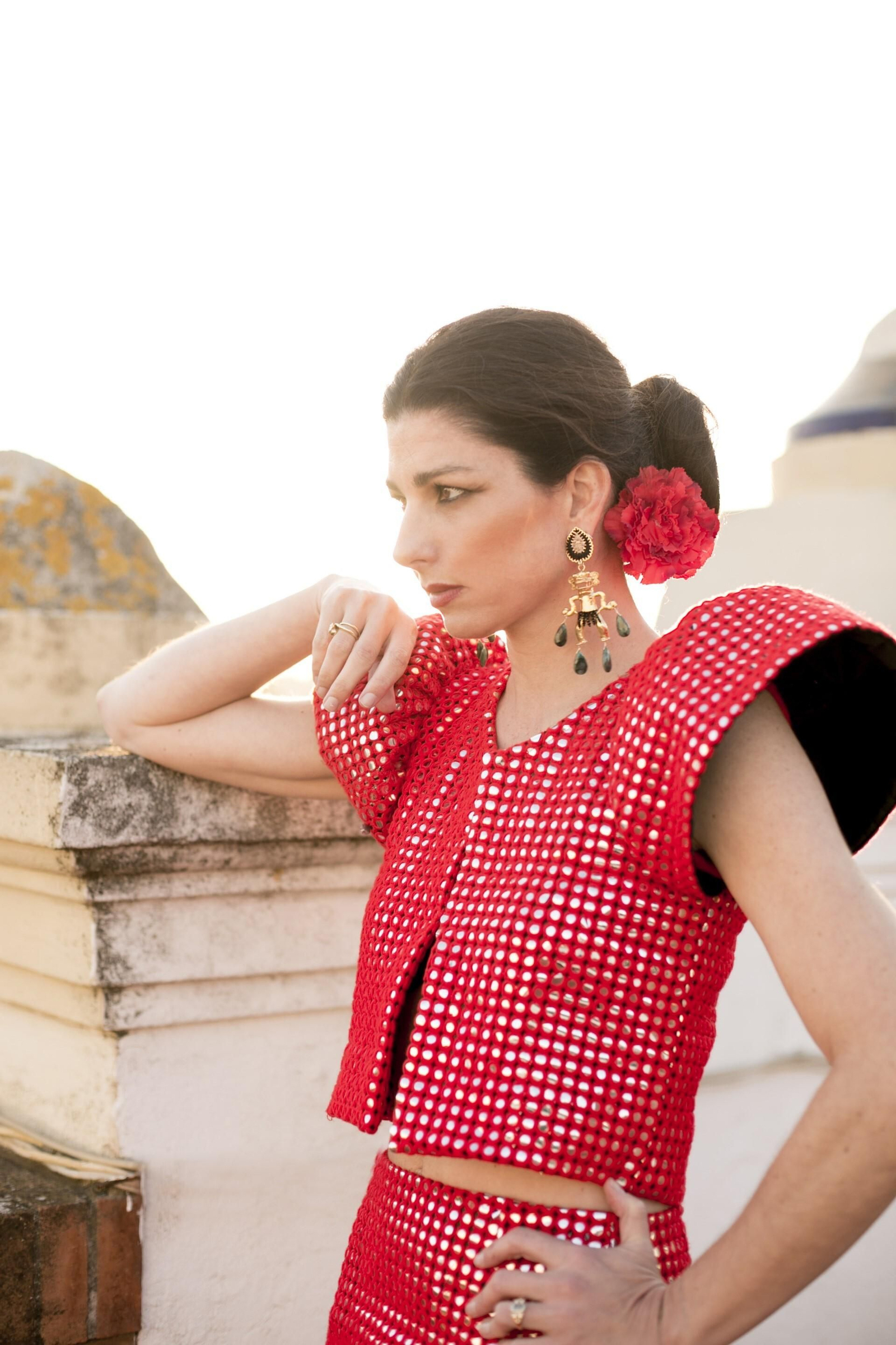 Rocío Peralta luciendo una de sus creaciones.