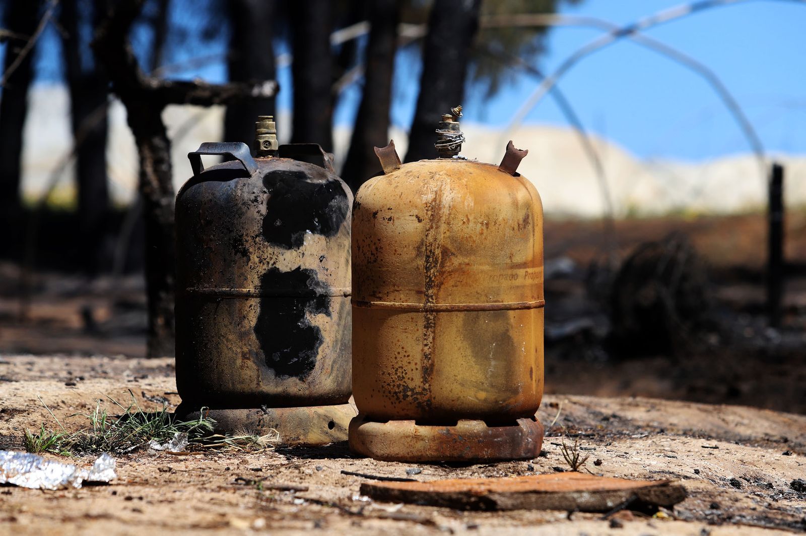 Imágenes del incendio de chabolas en Lucena del Puerto