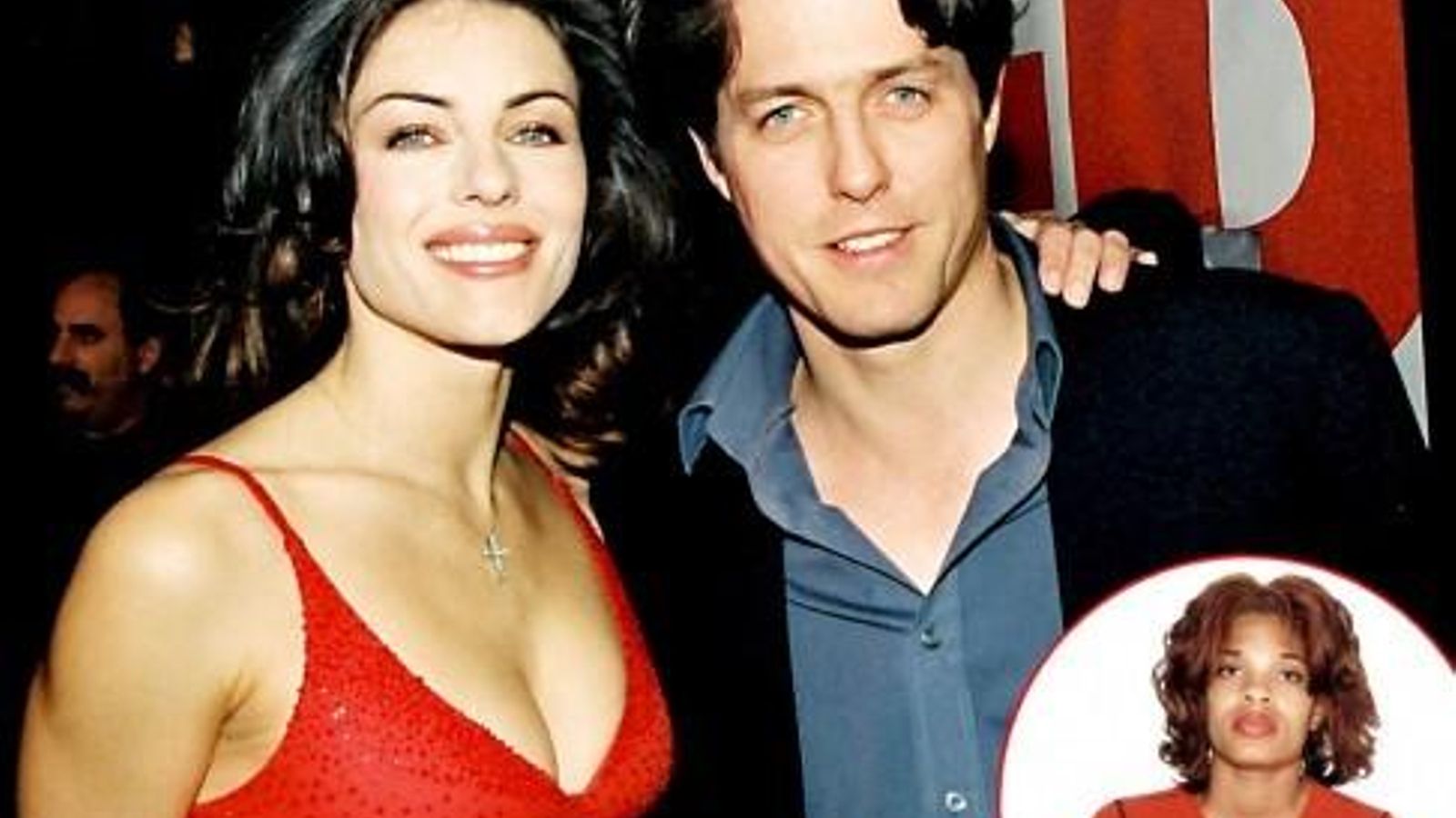 Hugh Grant y su novia de por aquel entonces, Elizabeth Hurley. En el recuadro, la tercera en discordia: la prostituta Divine Brown.