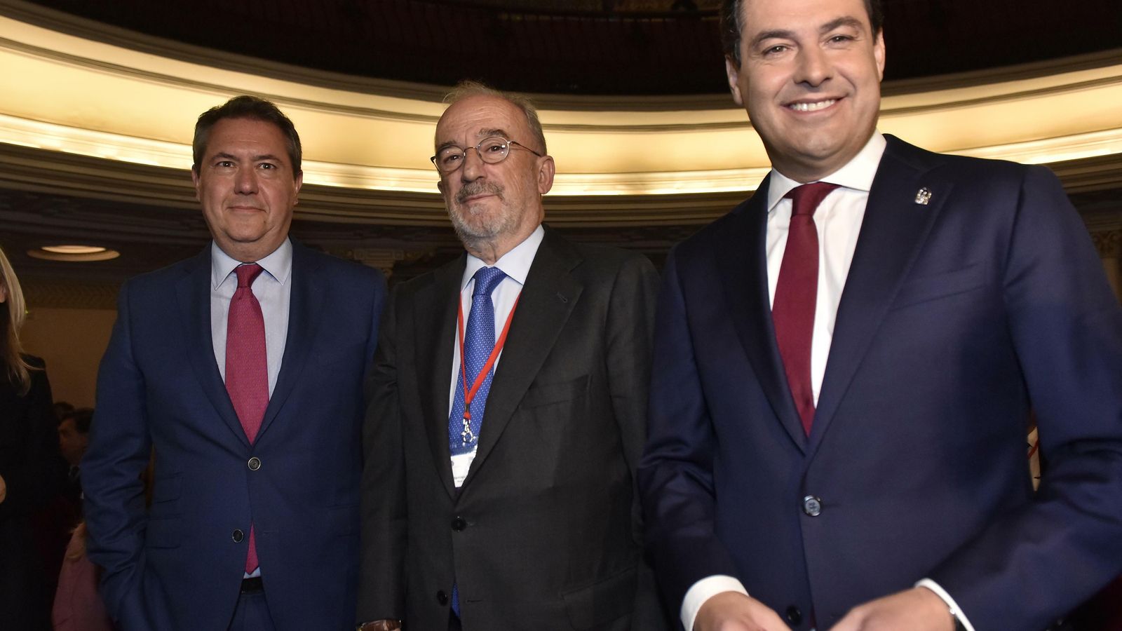 Juan Espadas, Santiago Muñoz Machado y Juan Manuel Moreno Bonilla.