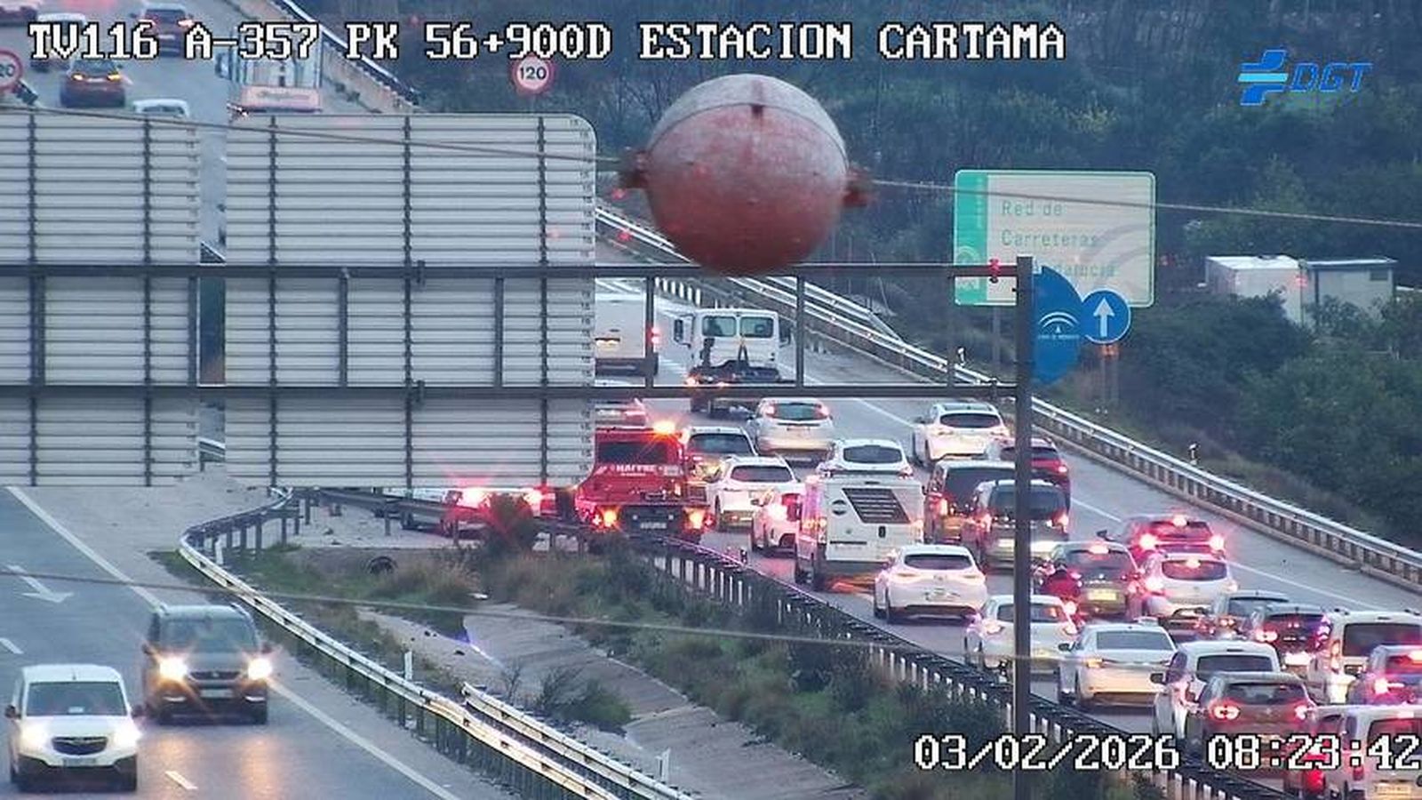 Retenciones en la mañana de este martes, en la A 357.