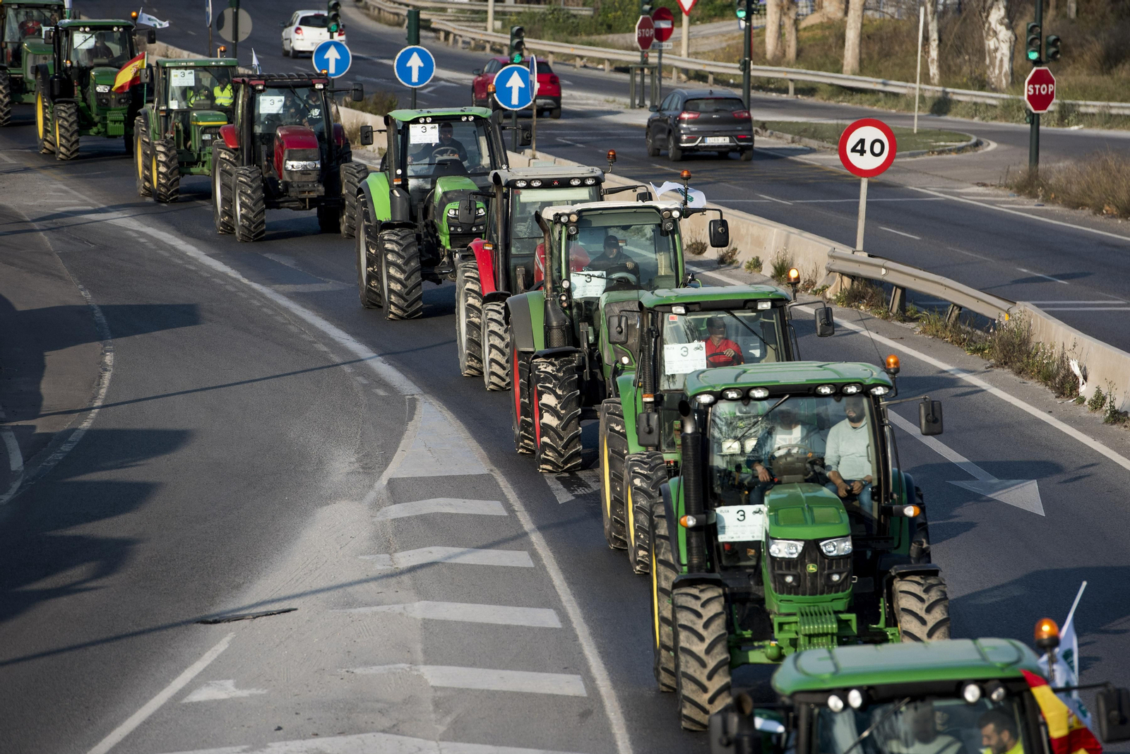 Imagen de archivo de la histórica tractorada que colapsó la provincia el pasado mes de febrero.