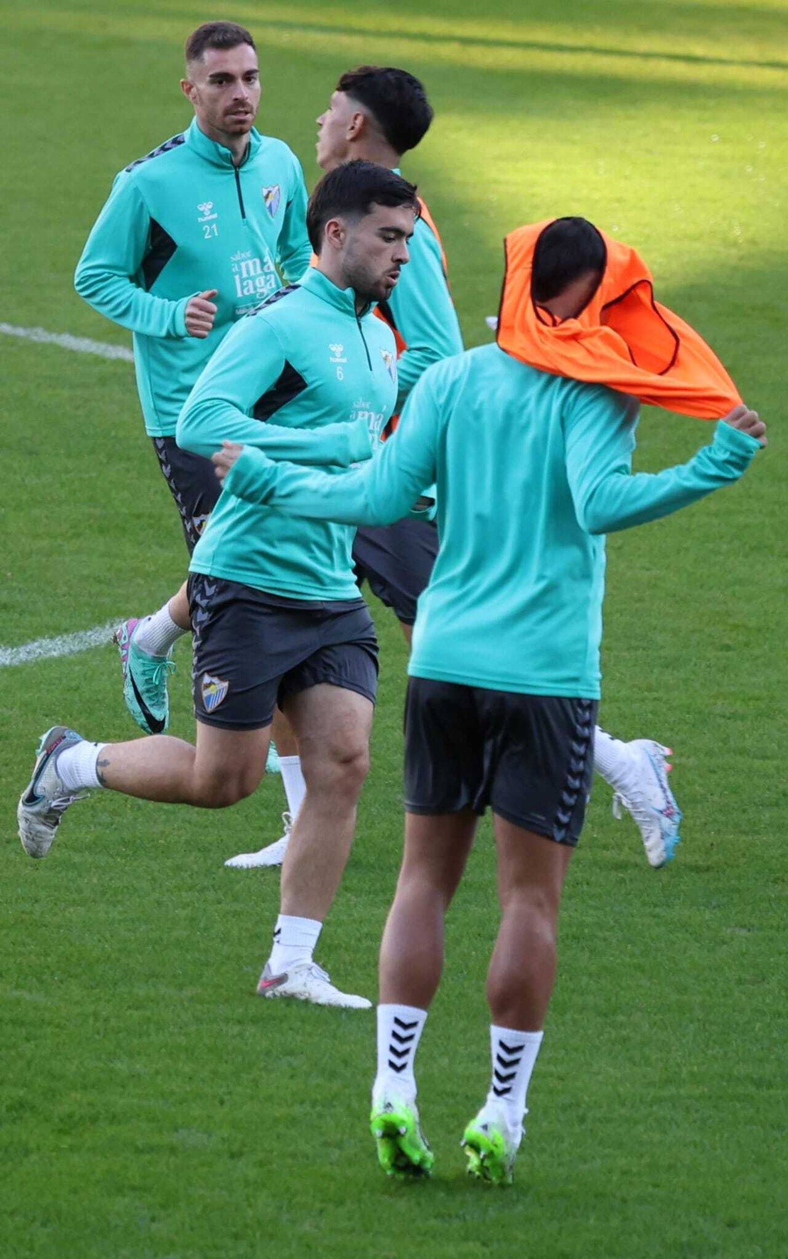 Entrenamiento del Málaga CF en La Rosaleda.