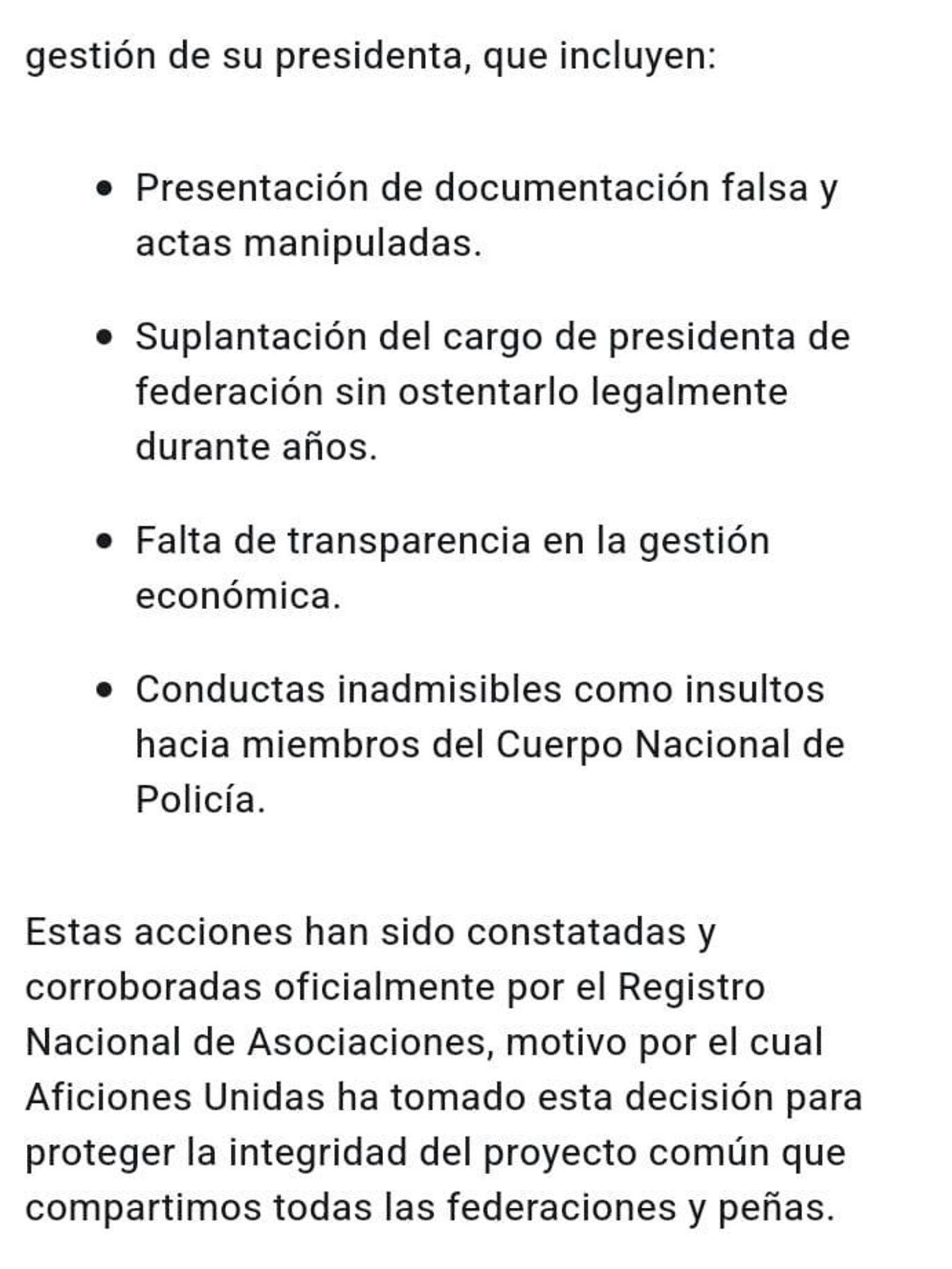 Segunda parte del comunicado