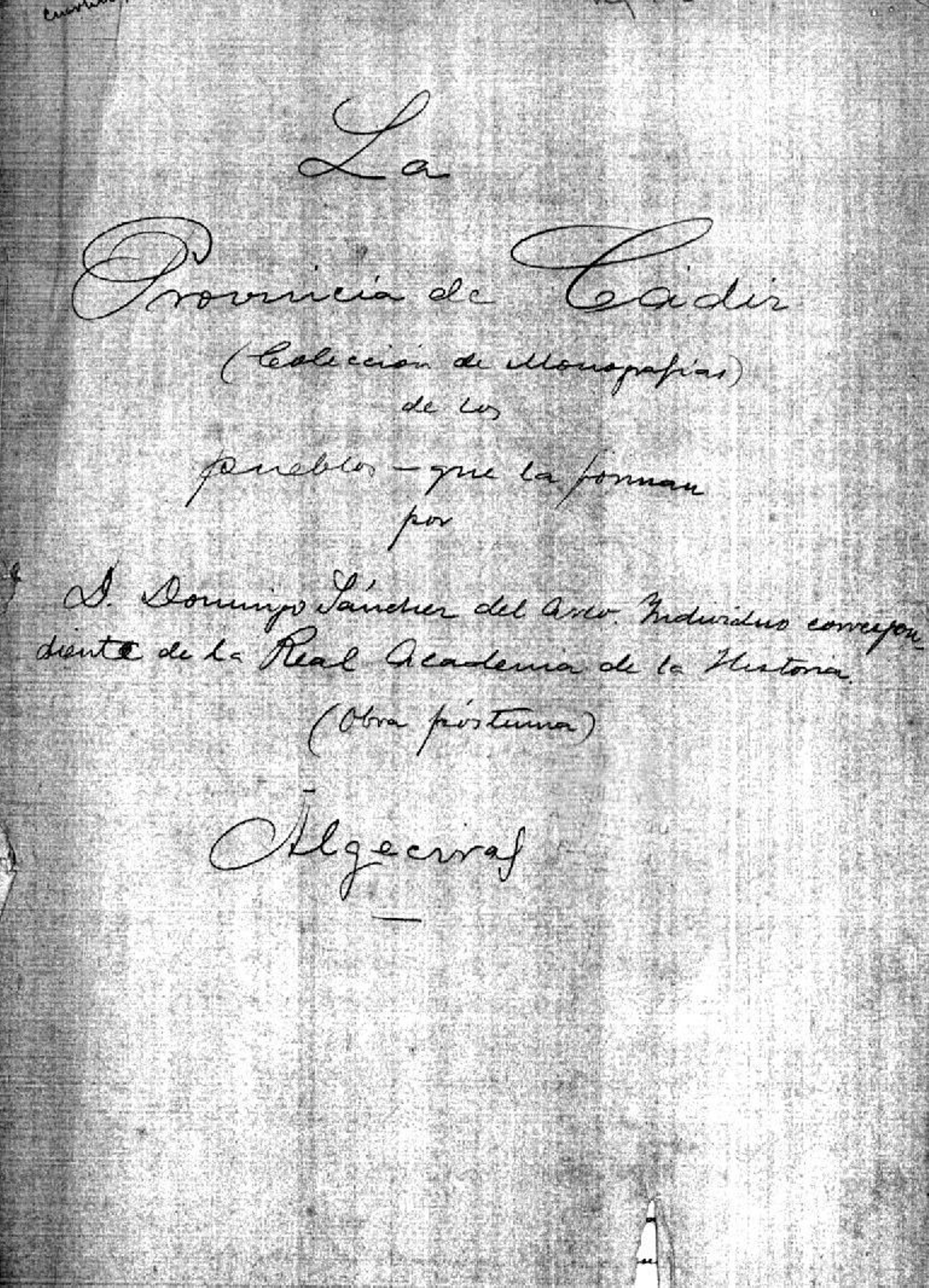 Manuscrito de Sánchez del Arco.
