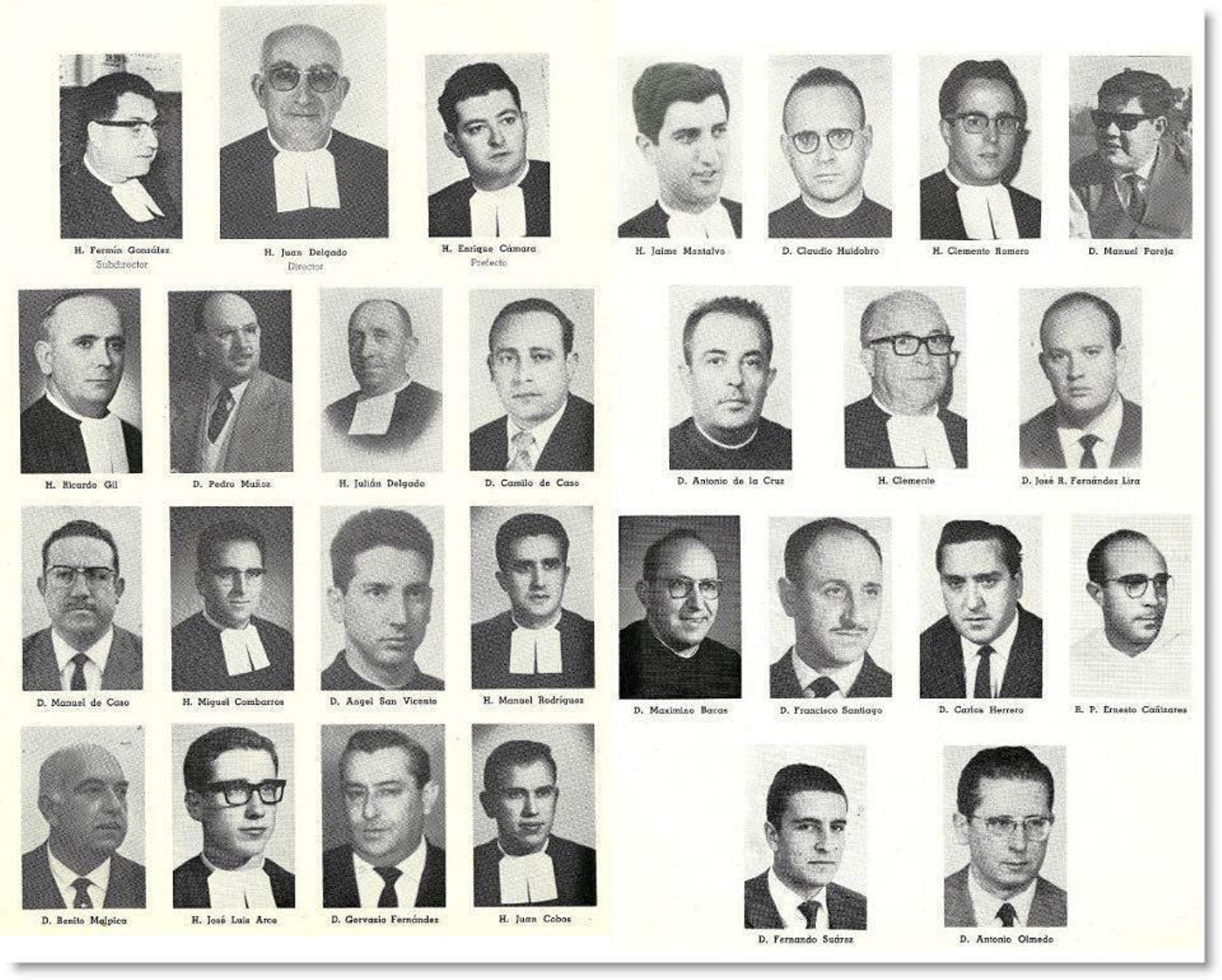 Claustro de profesores de mediados de los años 60 de la Salle de la Alameda Cristina.