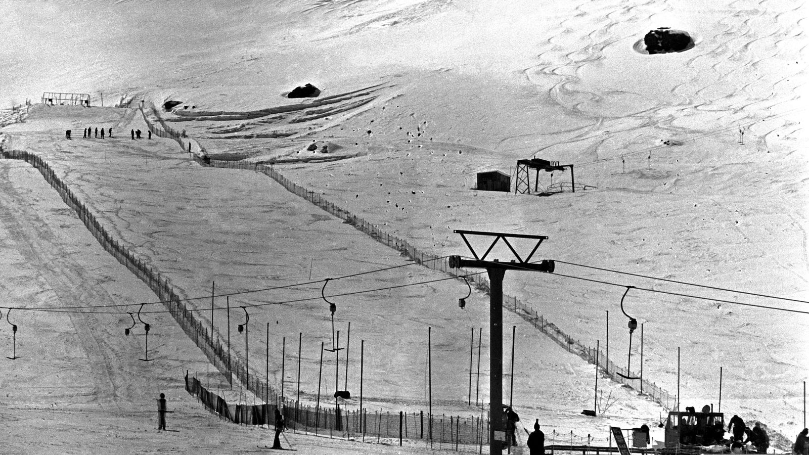 Pistas de Borreguiles preparadas para competición durante los años 70