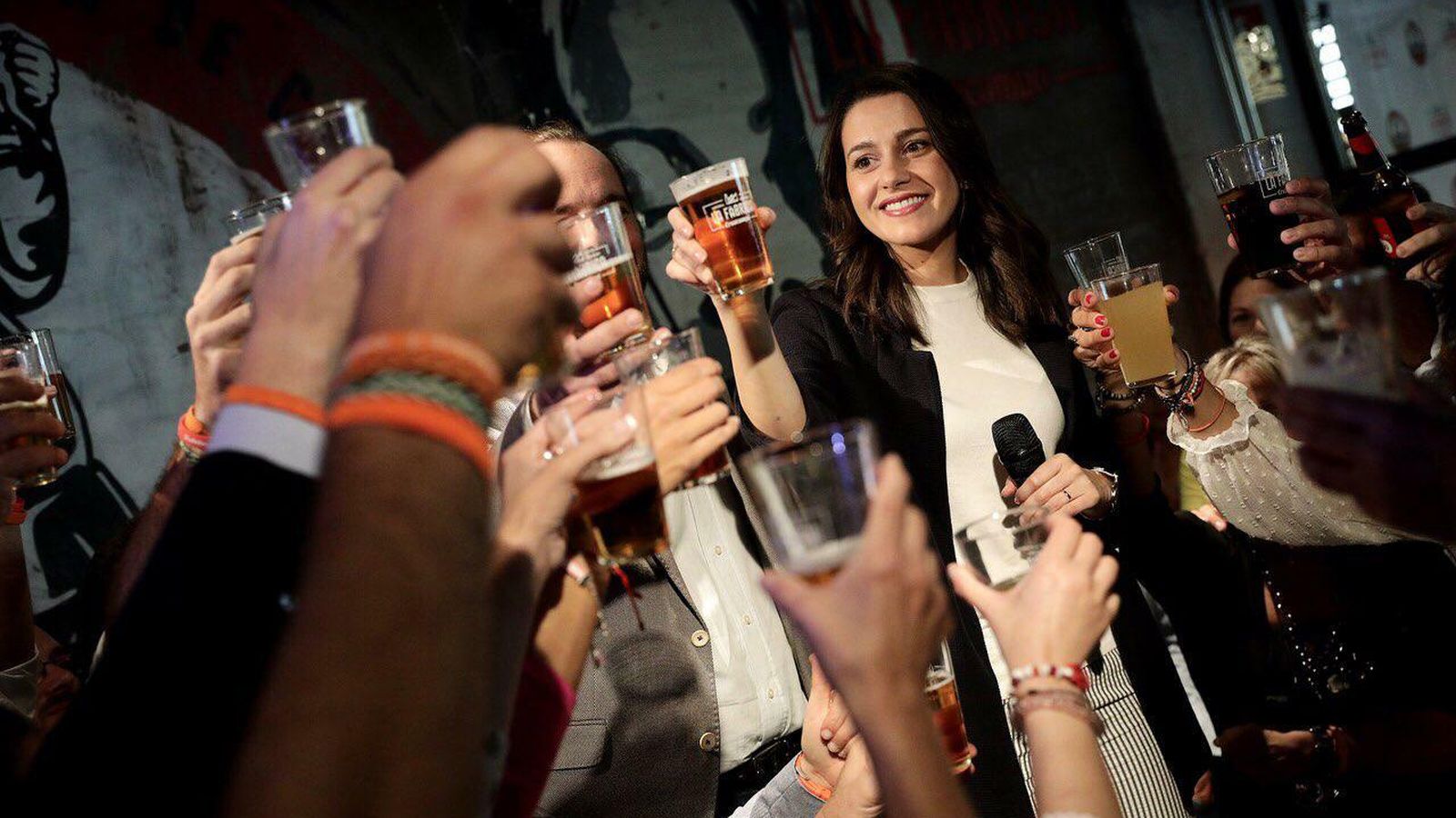 La portavoz nacional de Cs, Inés Arrimadas, en el encuentro de apoyo a Juan Cassá en Málaga.