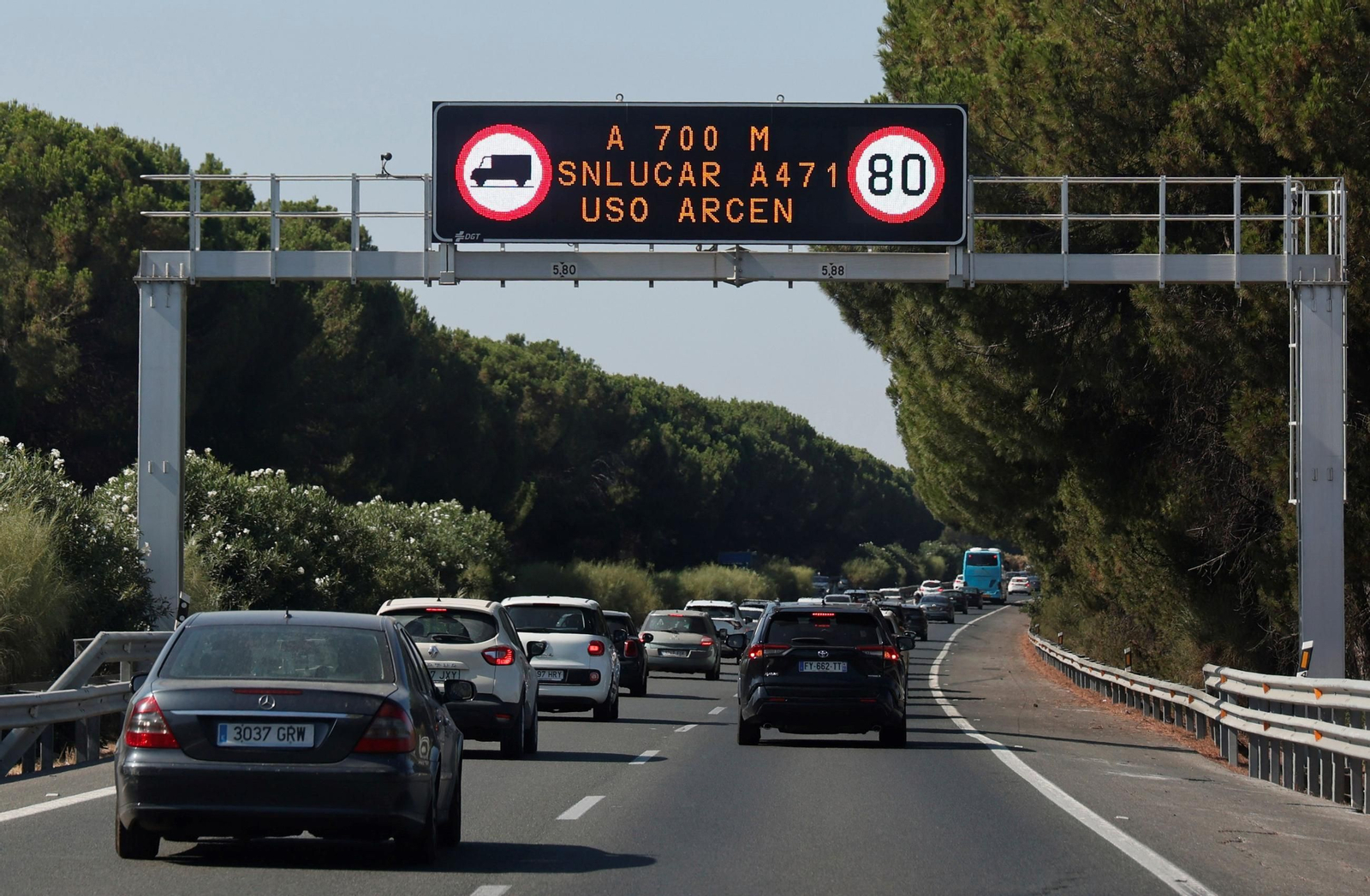 Cartel anunciado el inicio del tercer carril de la AP-4