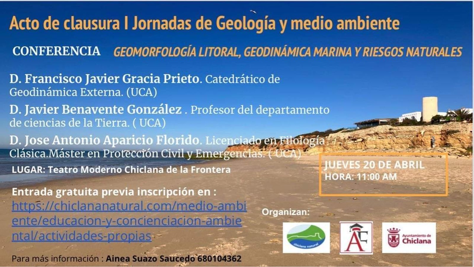Acto de clausura de las I Jornadas de geología y medio ambiente.