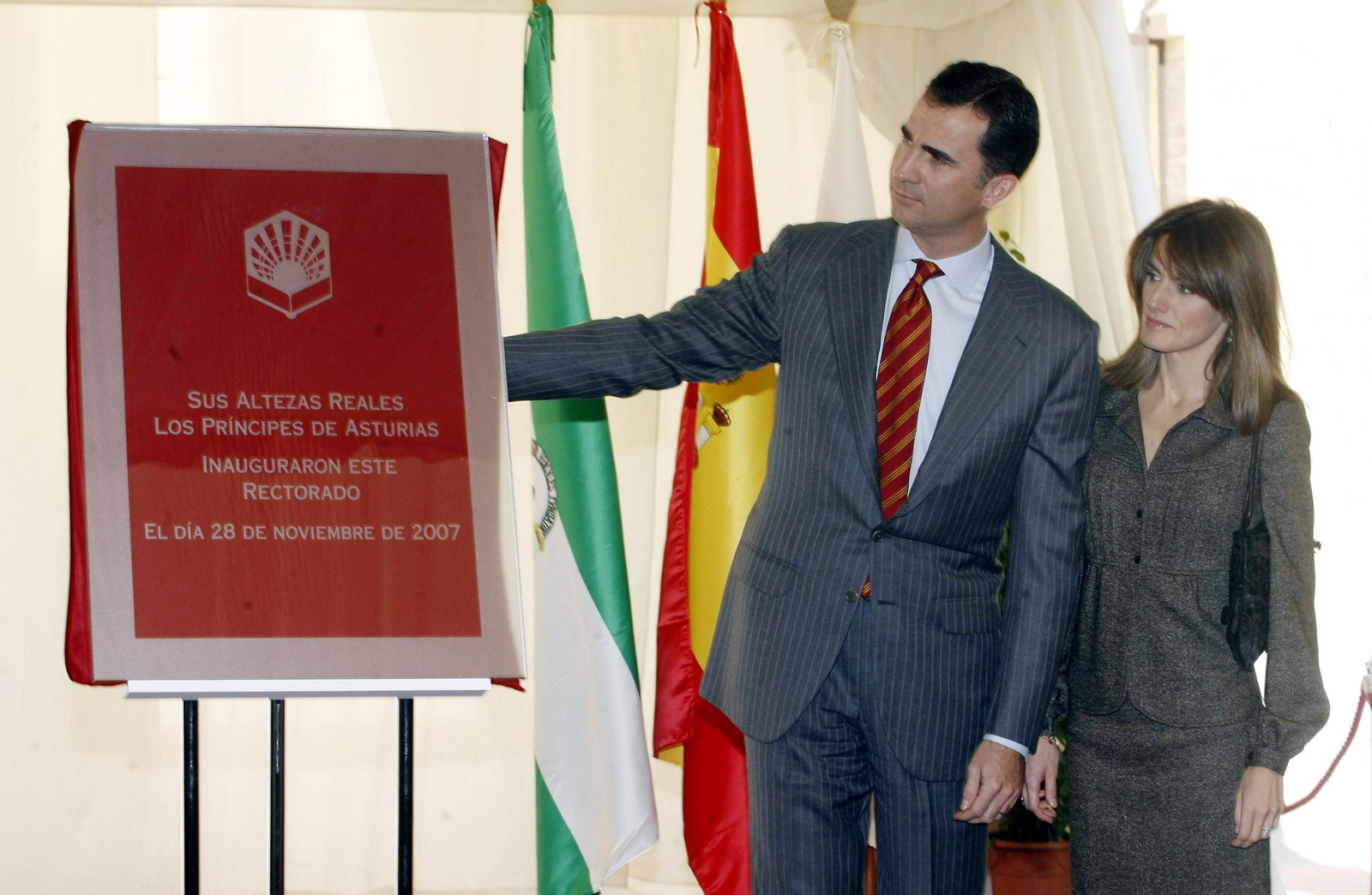Los entonces Príncipes de Asturias en la inauguración del Rectorado.