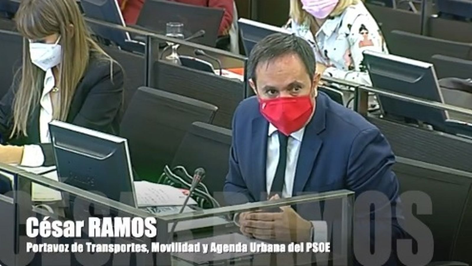 César Ramos, portavoz de Transportes del PSOE, en el Congreso de los Diputados