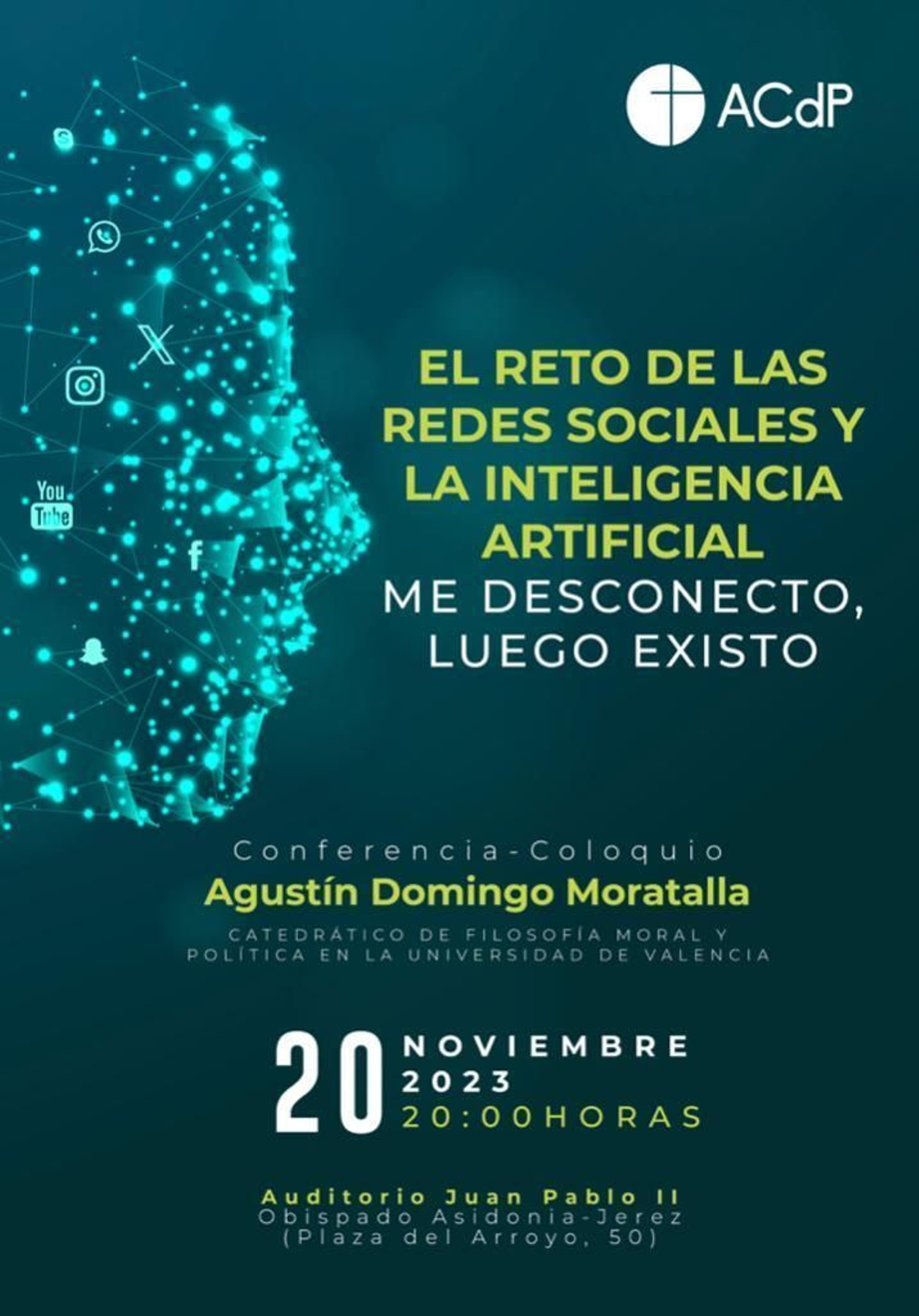 Cartel de la conferencia en el Obispado de Jerez