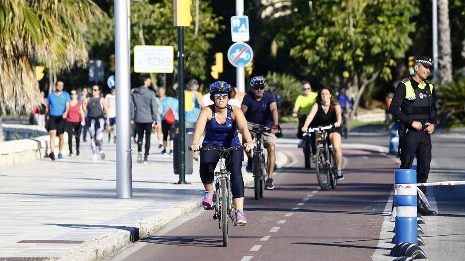 Los ciclistas también fueron protagonistas en el primer día.