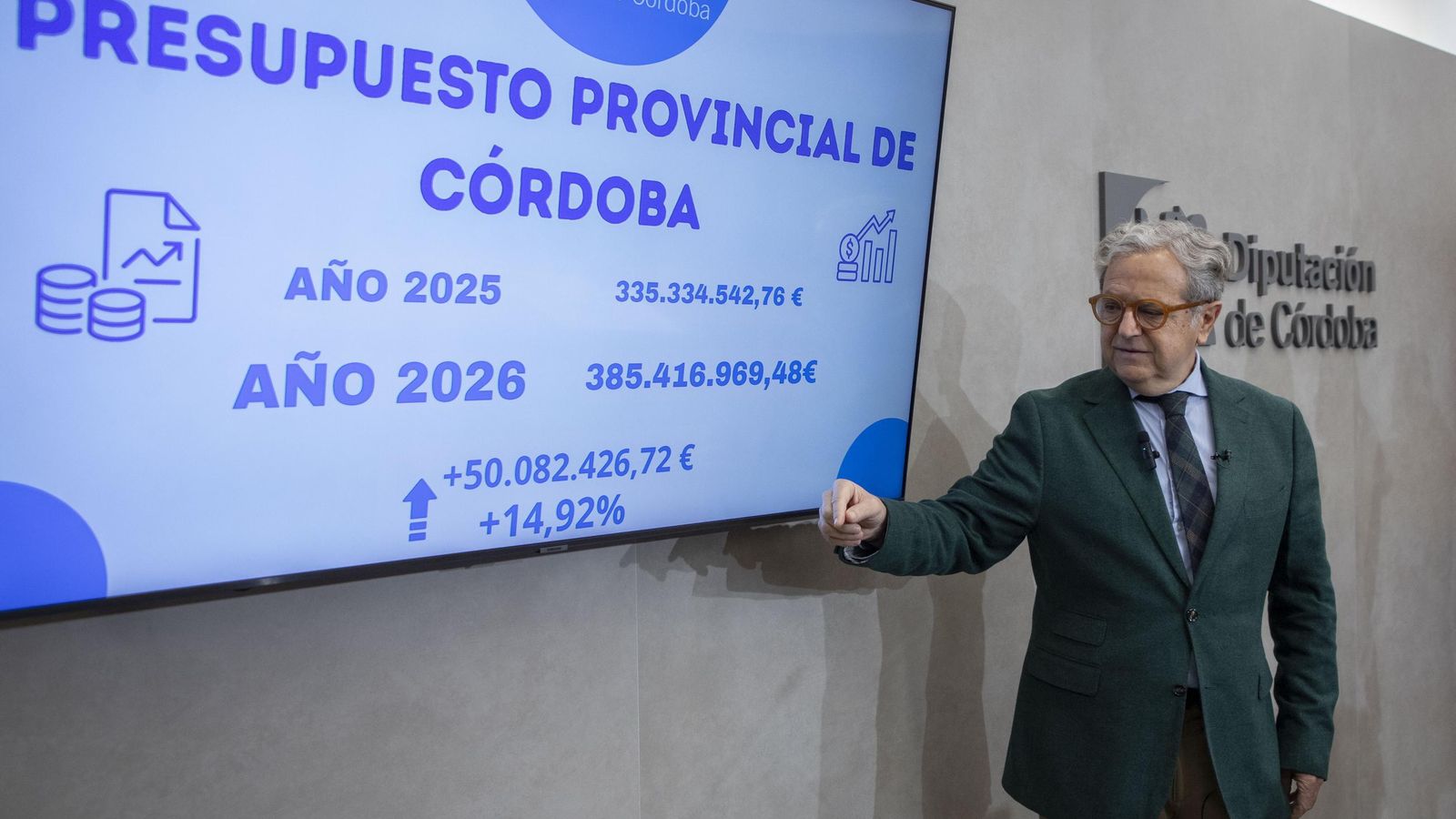 Salvador Fuentes en la presentación de los presupuestos de la Diputación de Córdoba.