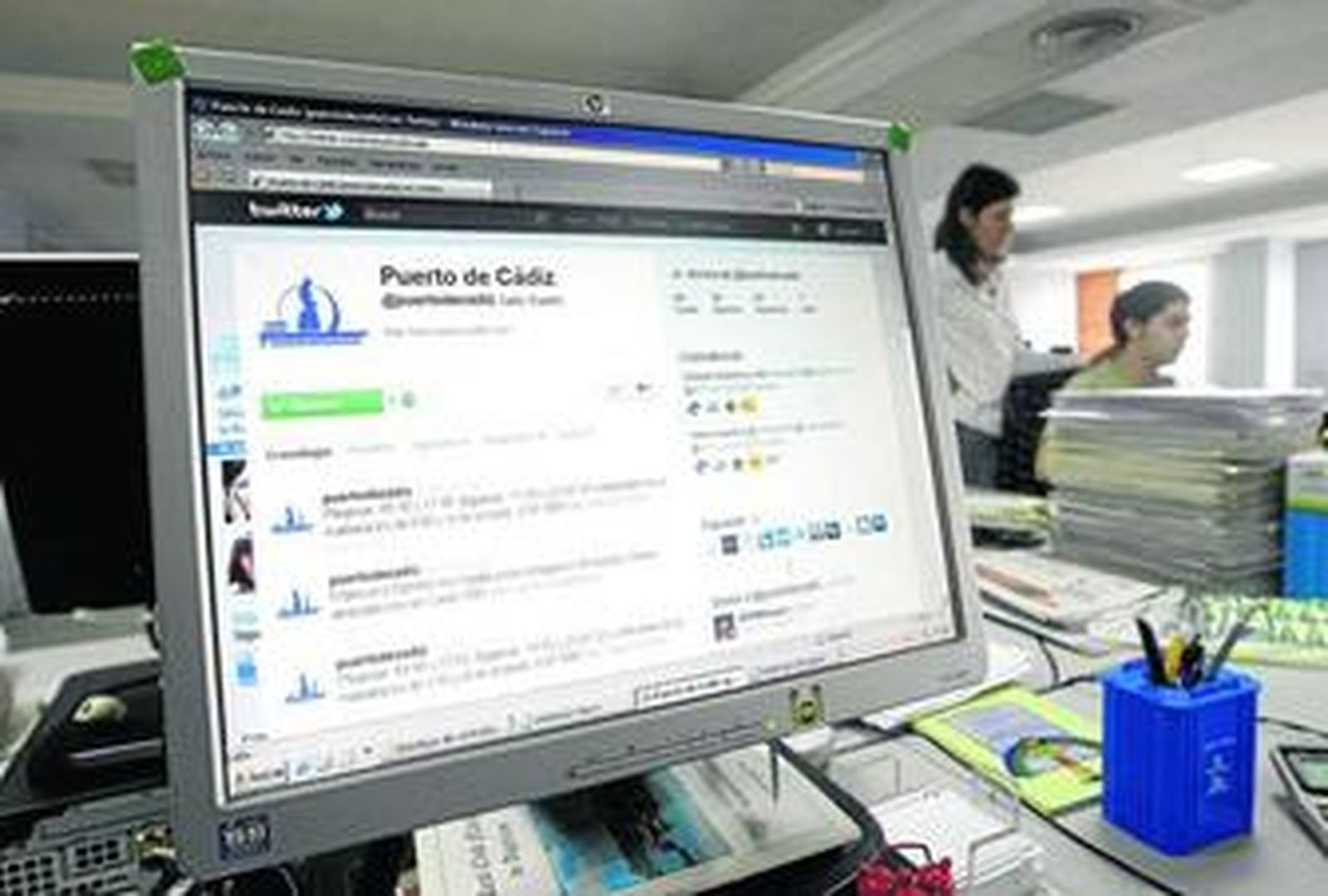 El perfil del puerto de Cádiz en Twitter, herramienta de comunicación en auge.