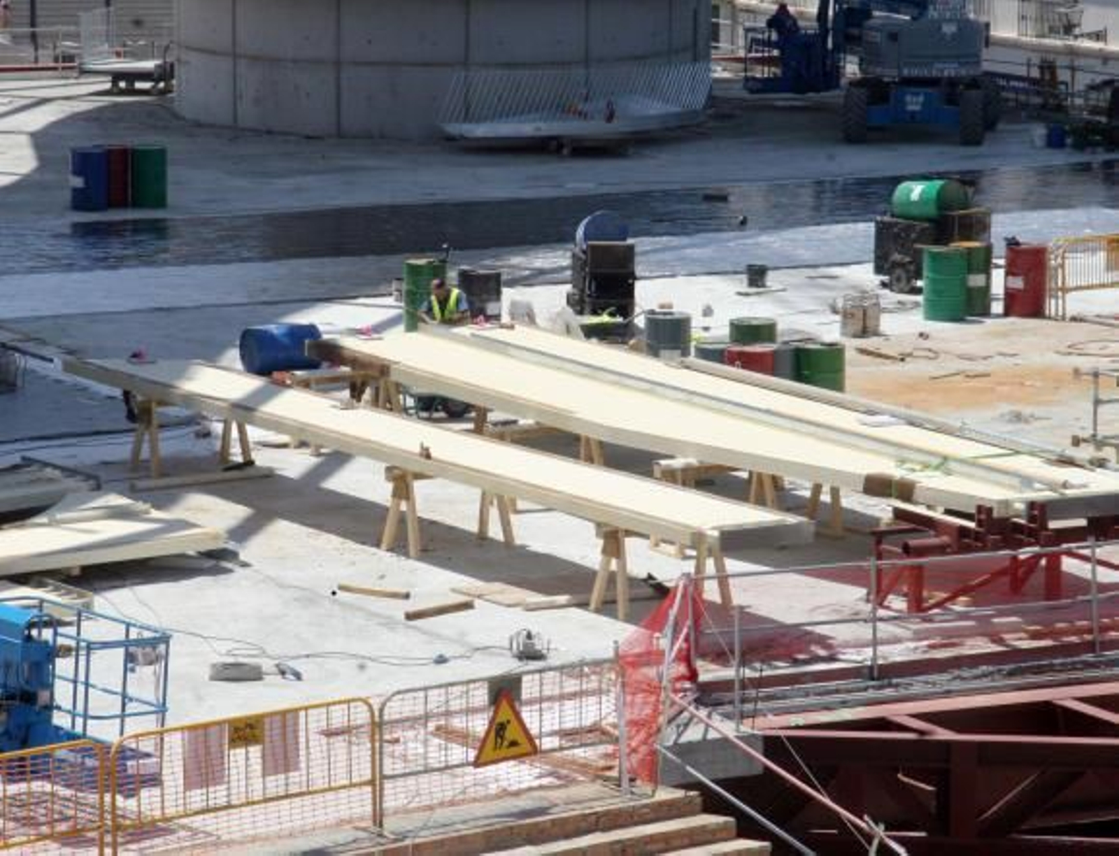 Las vigas de madera de la obra del Parasol comenzarán a colocarse mañana
