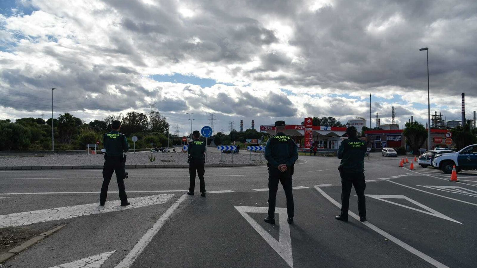 Piquete en la CA-34, este miércoles.