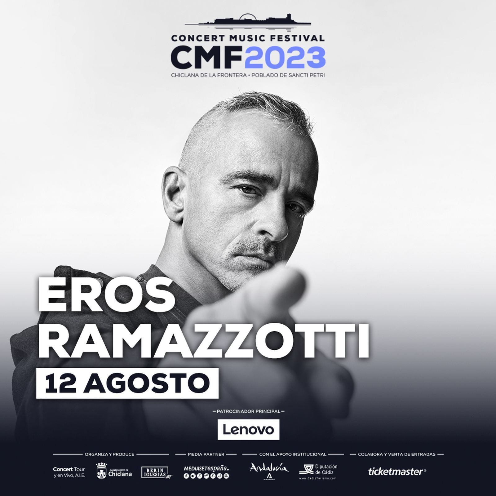 Cartel de Eros Ramazzotti para el Concert Music Festival.