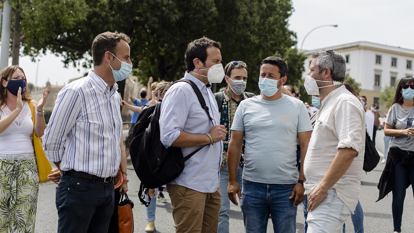 Manifestación contra el cierre de Airbus en Cádiz.