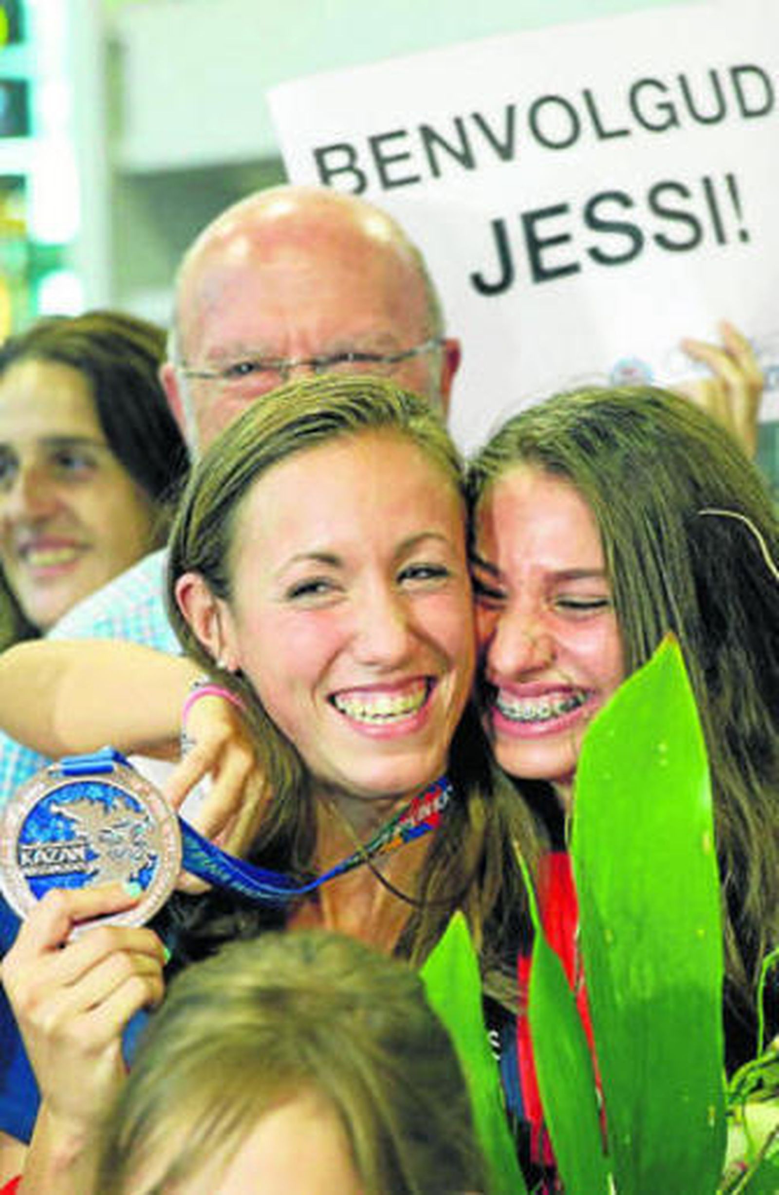Jessica Vall, a su llegada al aeropuerto de Barcelona.