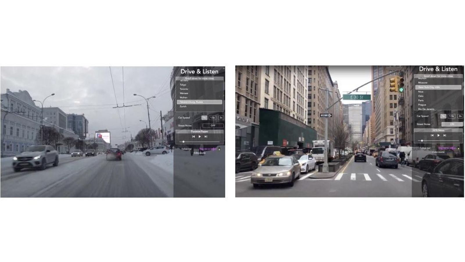 Paseos virtuales por Yekaterinburg y Nueva York