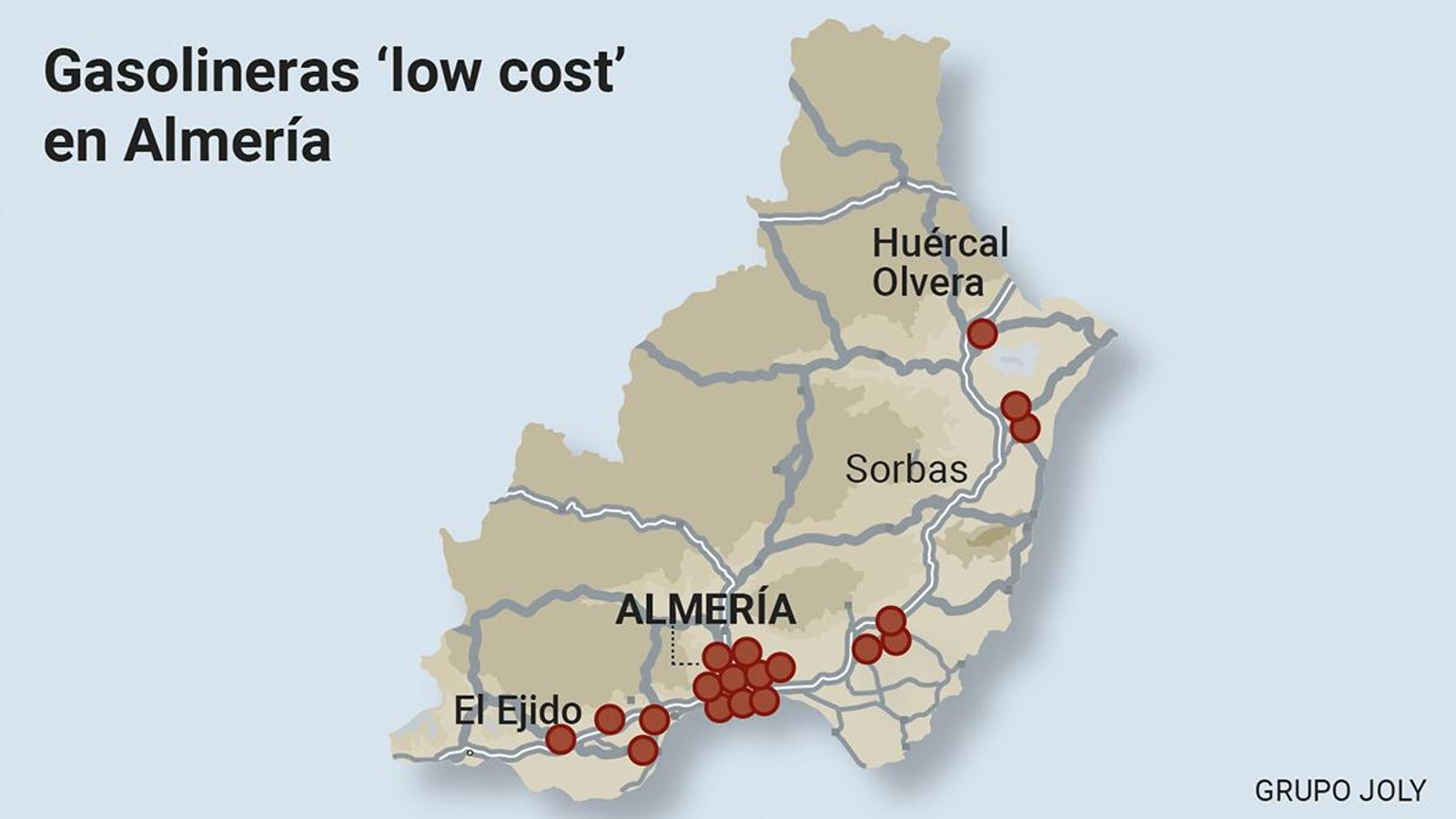 Las gasolineras ‘low cost’ ponen una pica en Almería