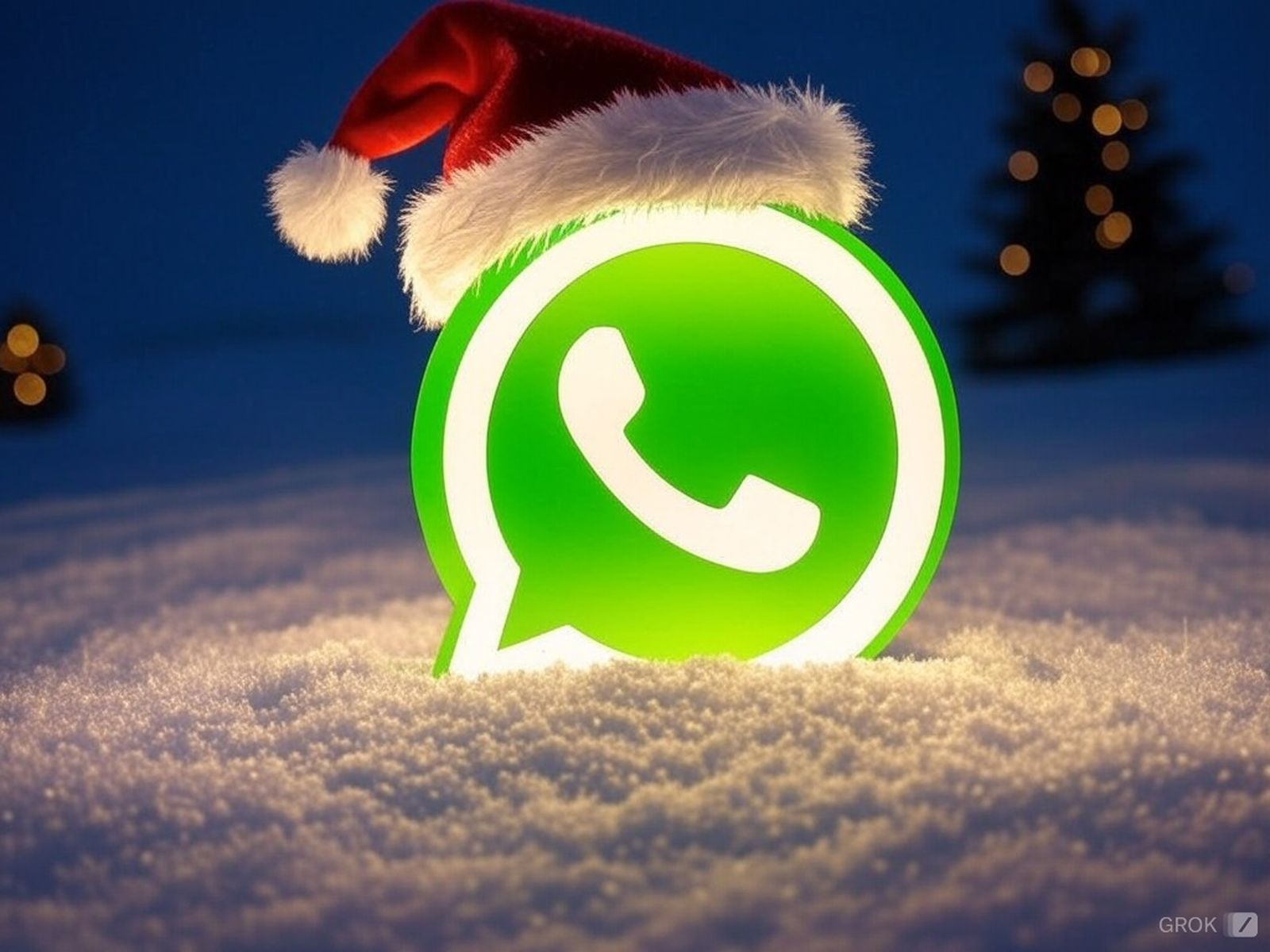 Un logo de WhastApp navideño