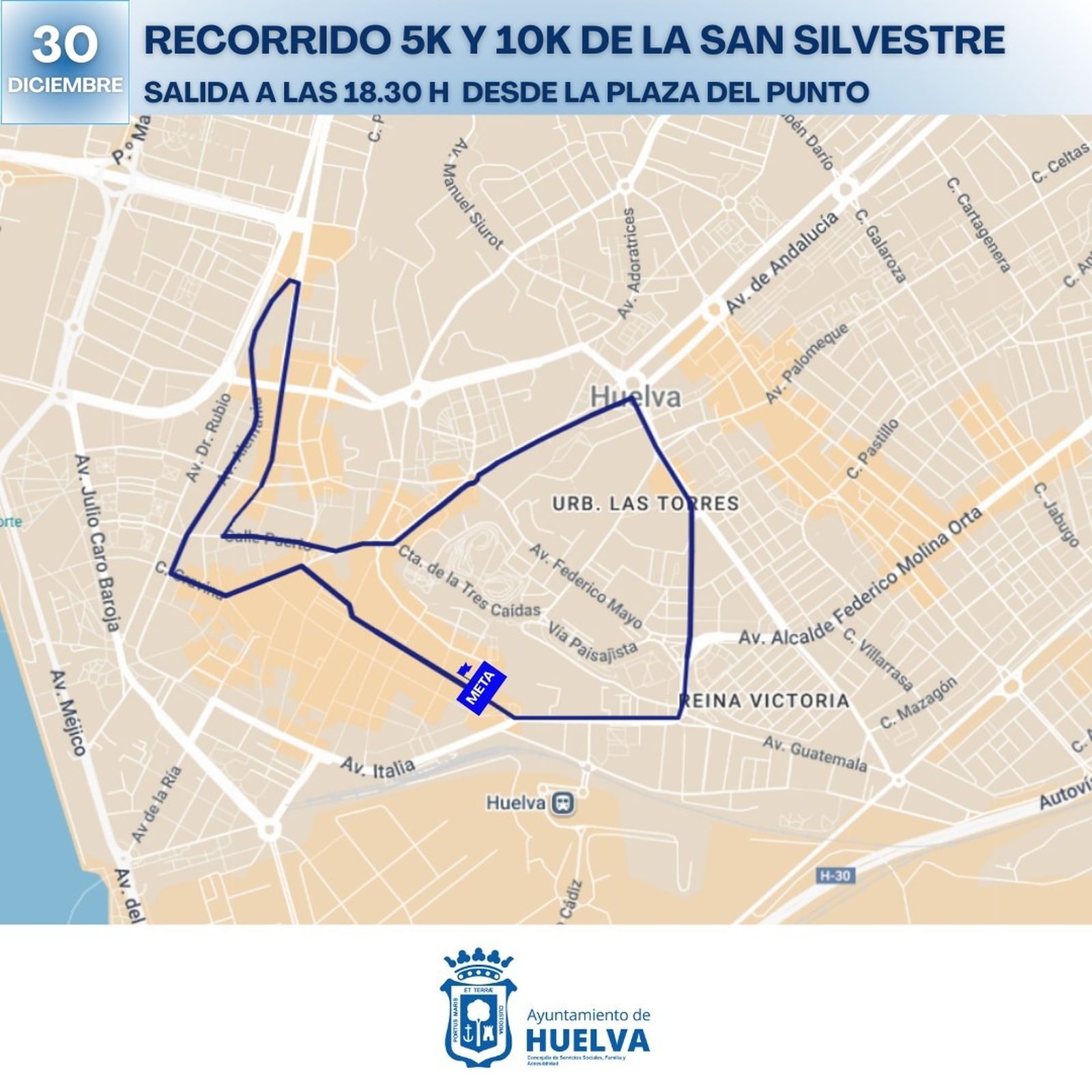 Recorrido de la San Silvestre.
