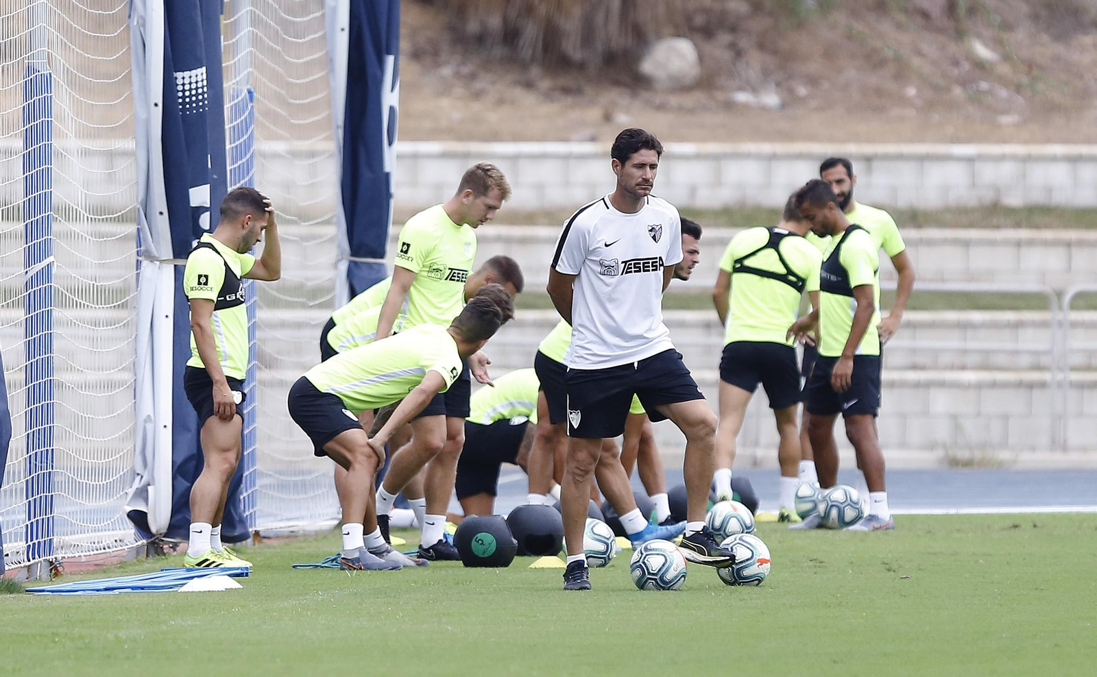 Víctor, en un entrenamiento del Málaga. Víctor, en un entrenamiento del Málaga.