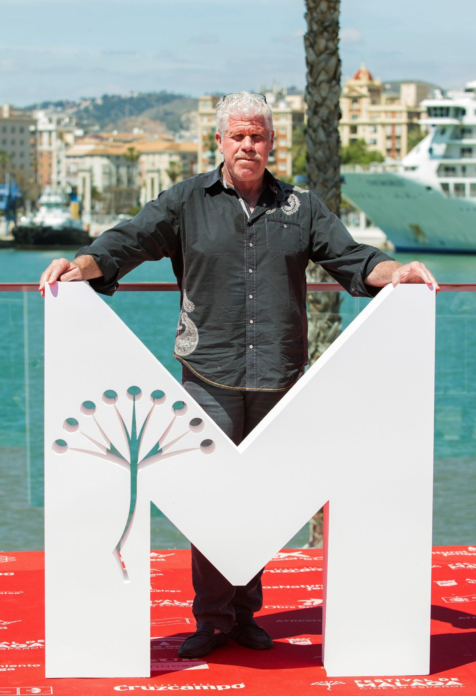 Ron Perlman posa para los medios, ayer, en el Muelle Uno.
