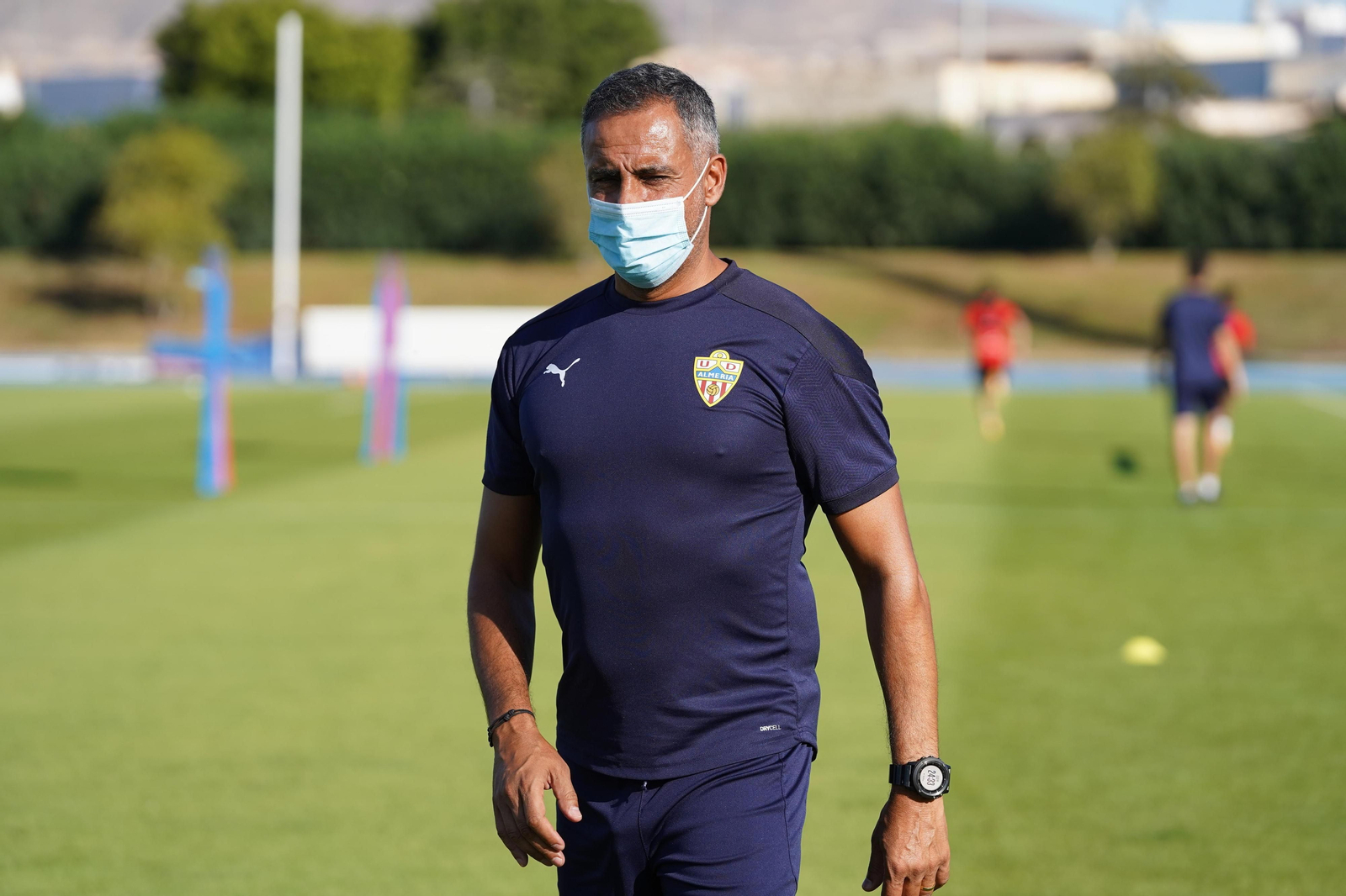 José Gomes, durante un entrenamiento del Almería.