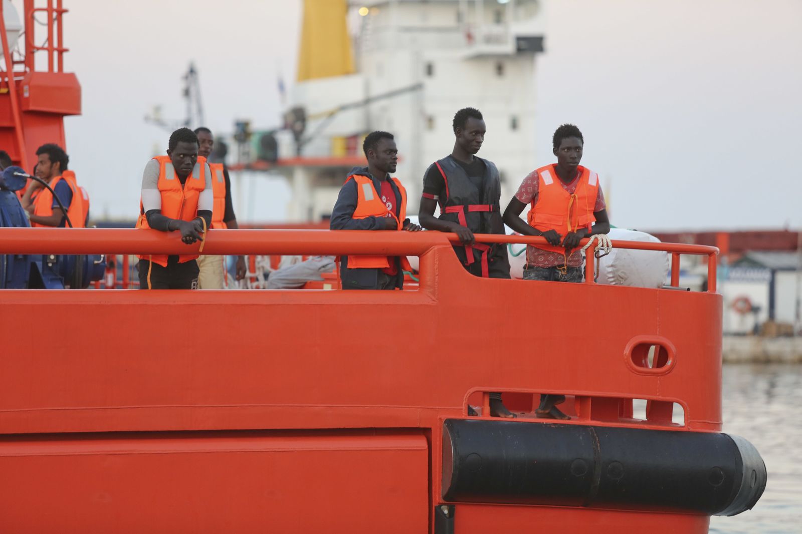 Llegada de patera al puerto de Málaga el 18 de julio de 2018