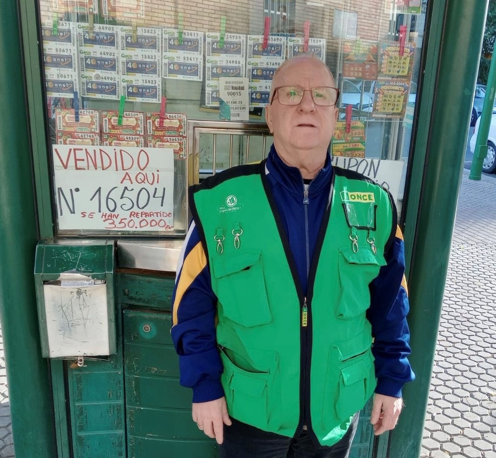 El vendedor de la ONCE, Javier García.