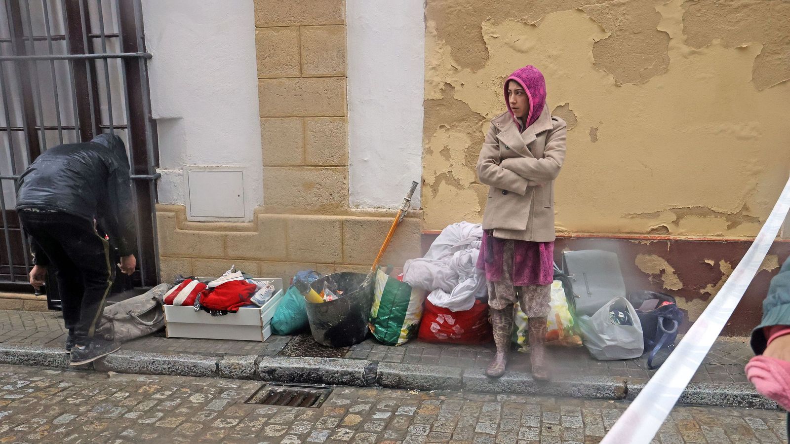 Imágenes del derrumbe en una casa okupada en Jerez