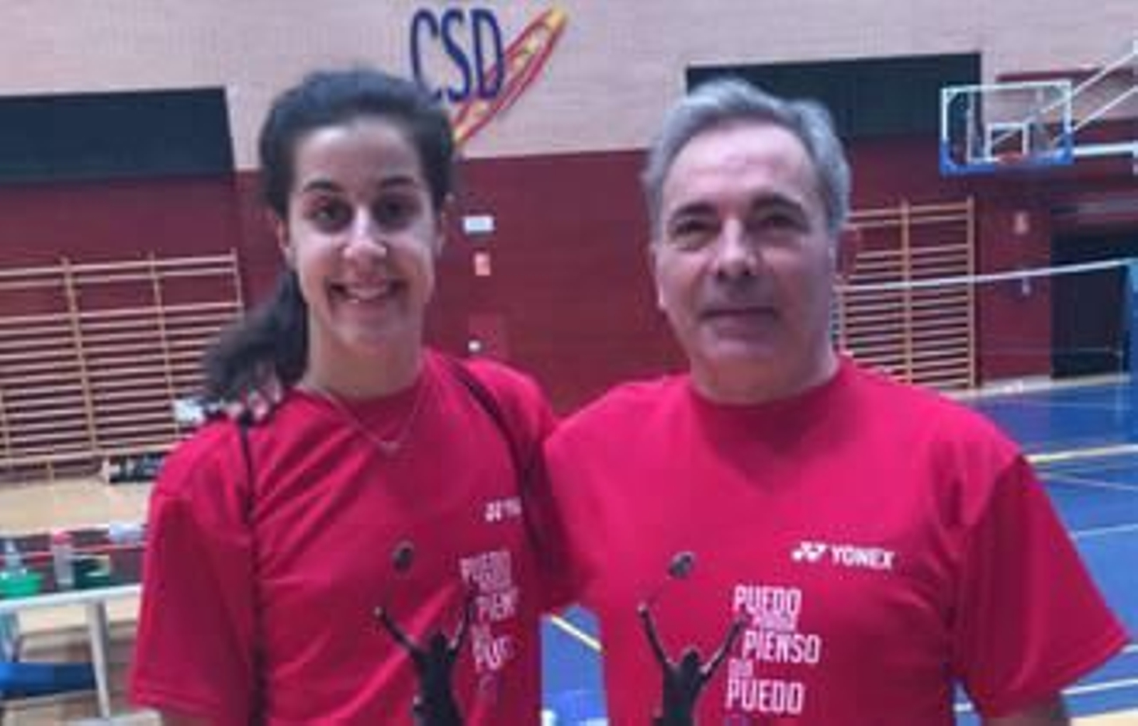 Carolina Marín y Juan Carlos Álvarez Campillo, en el CAR Joaquín Blume.