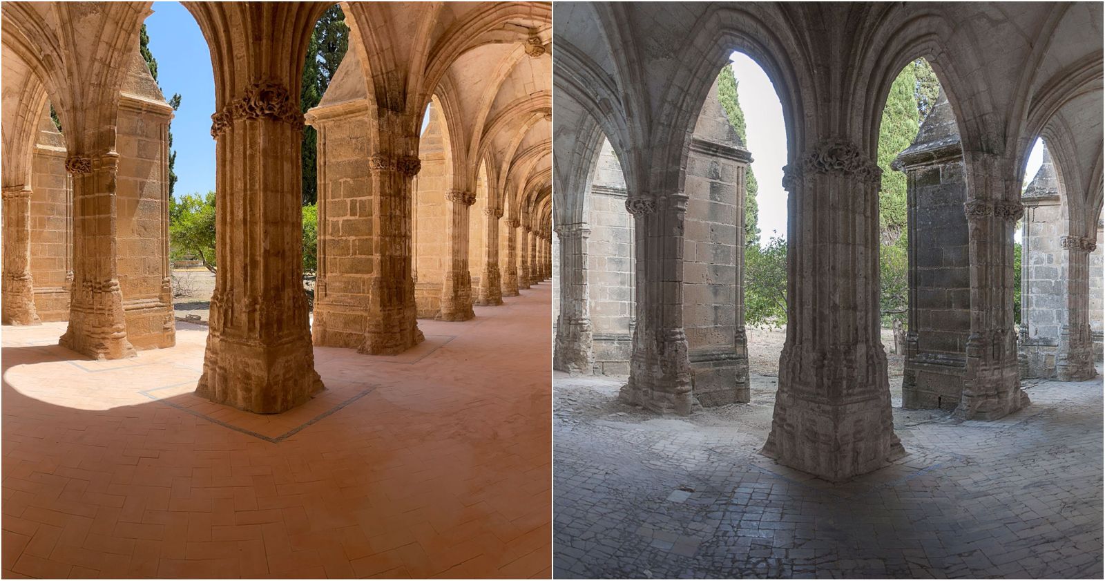 A la derecha, estado actual de las obras, y a la izquierda, antes de ellas.