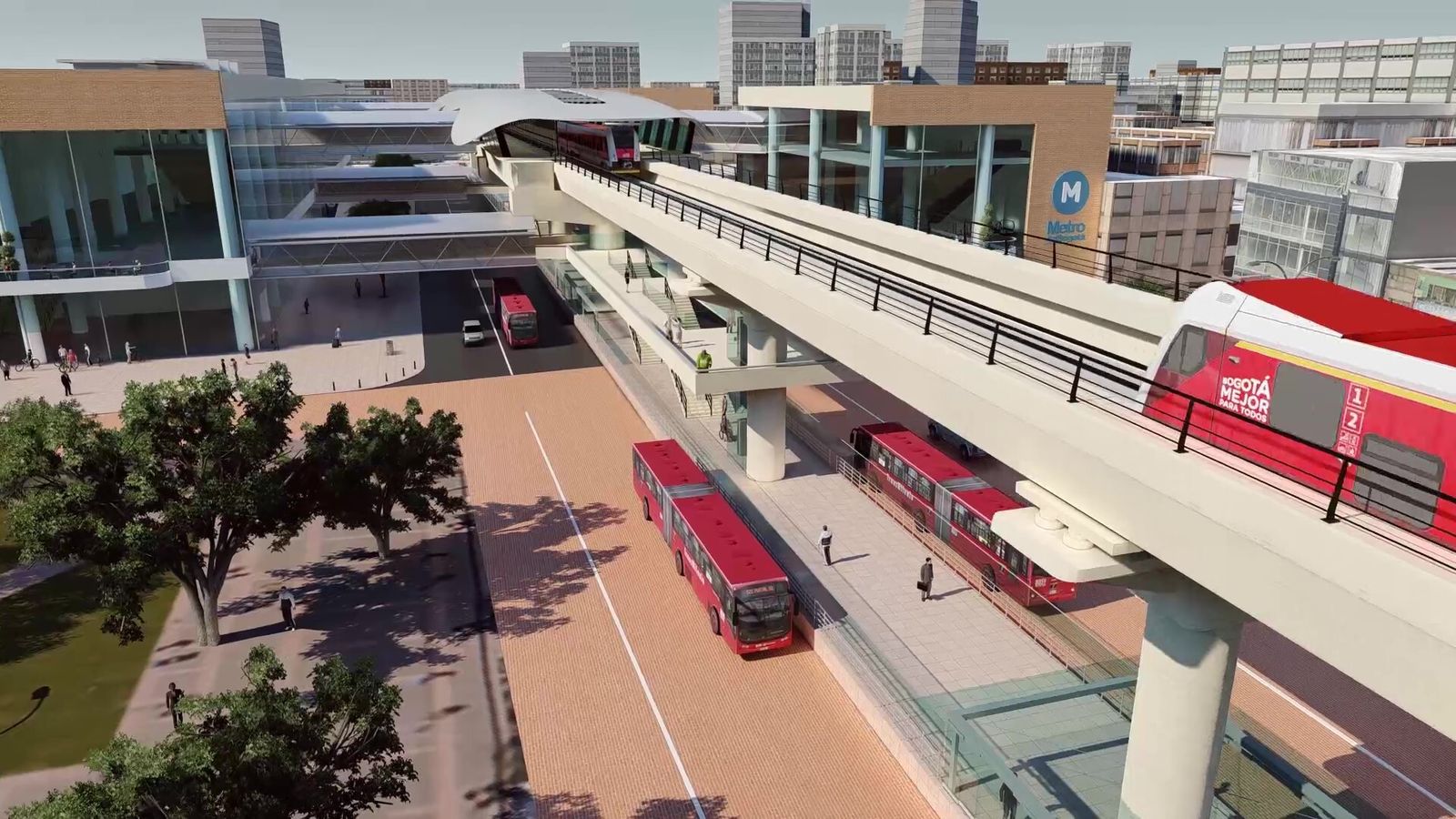 Recreación del metro de Bogotá