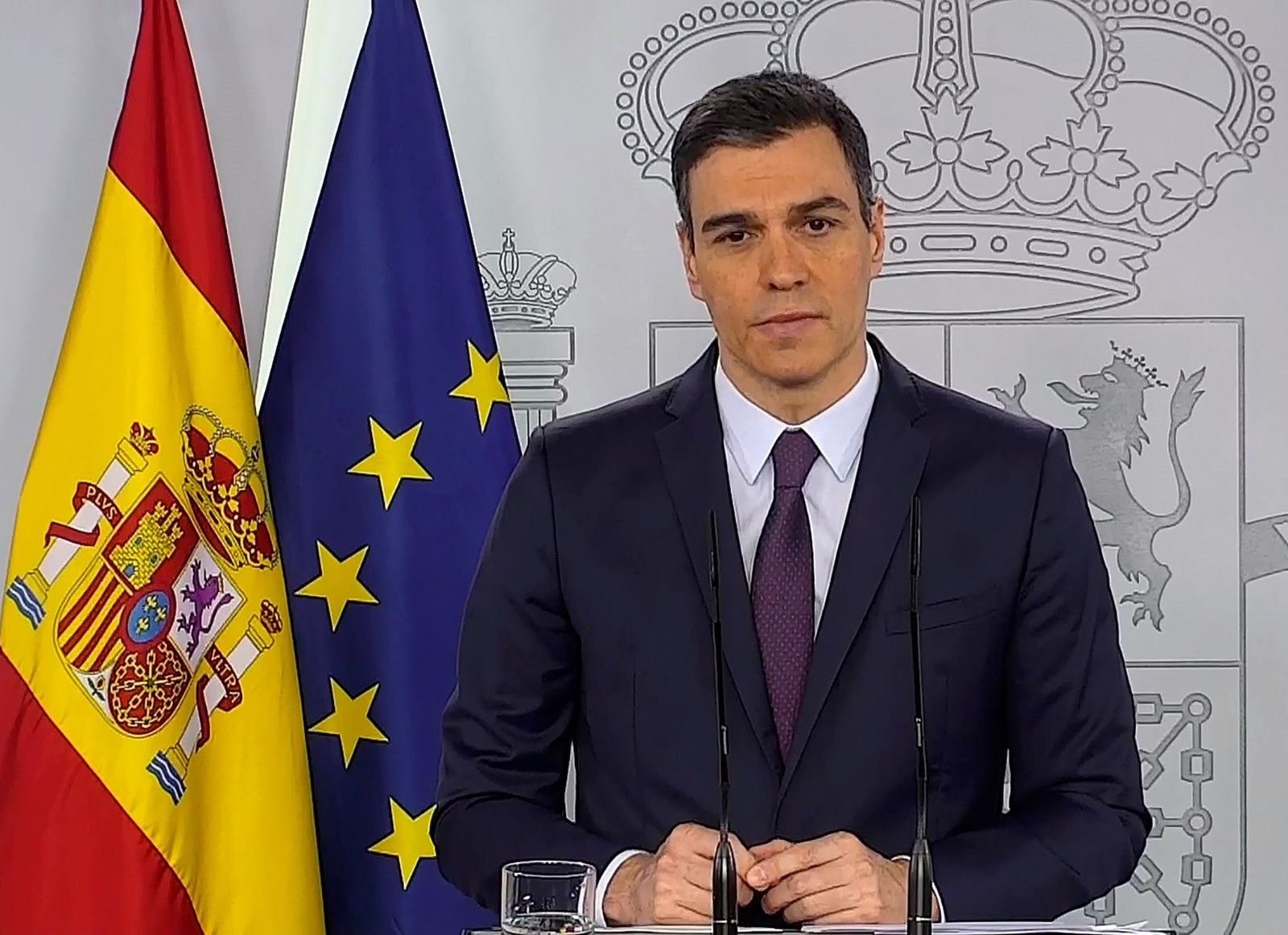 Pedro Sánchez, durante su última comparecencia.