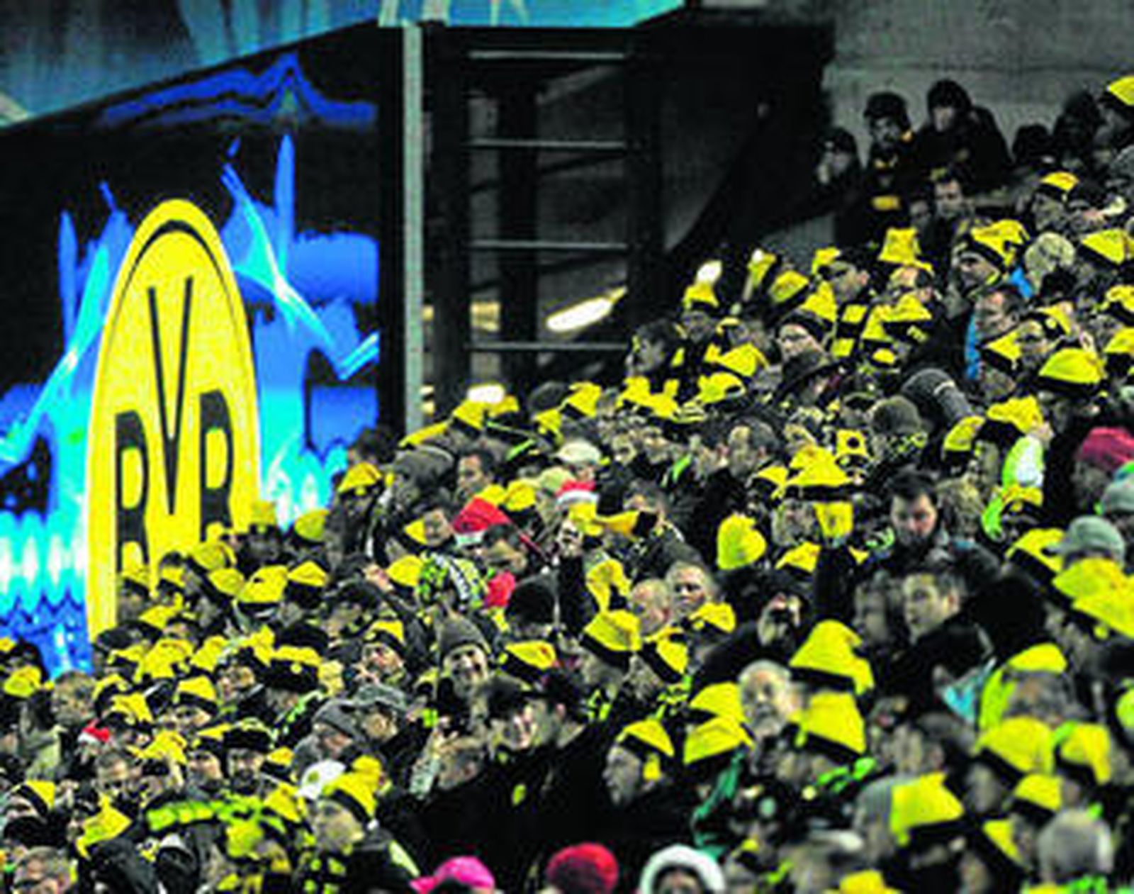 Aspecto de la grada del estadio alemán durante un encuentro oficial.