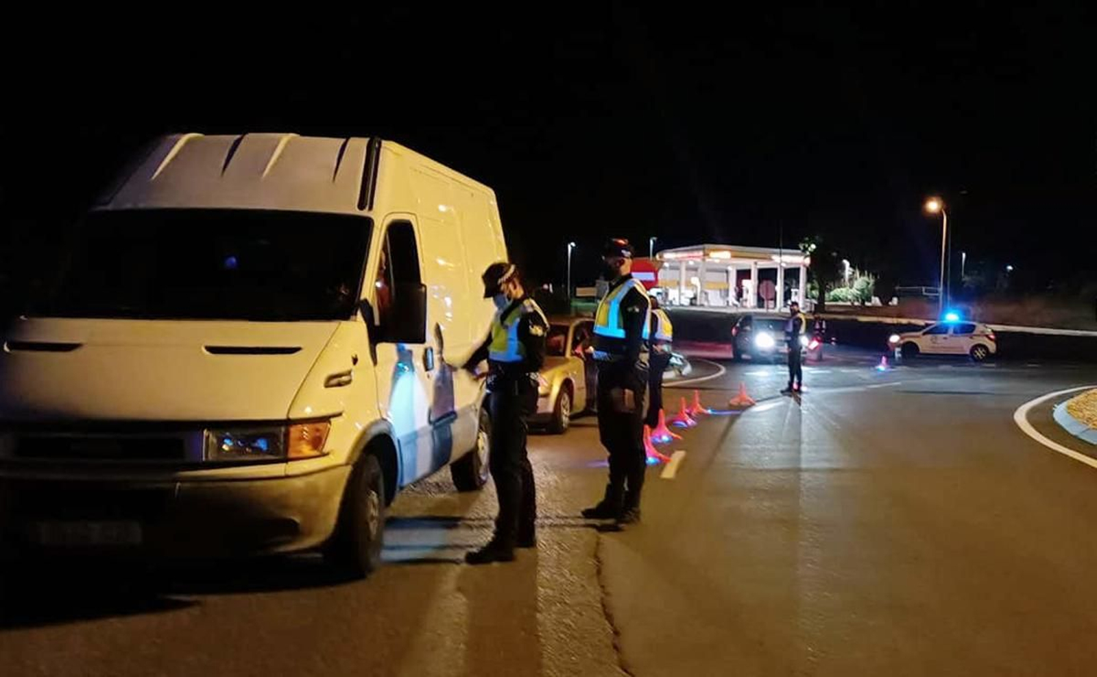 Uno de los 30 controles policiales desplegados en Cartaya el pasado fin de semana