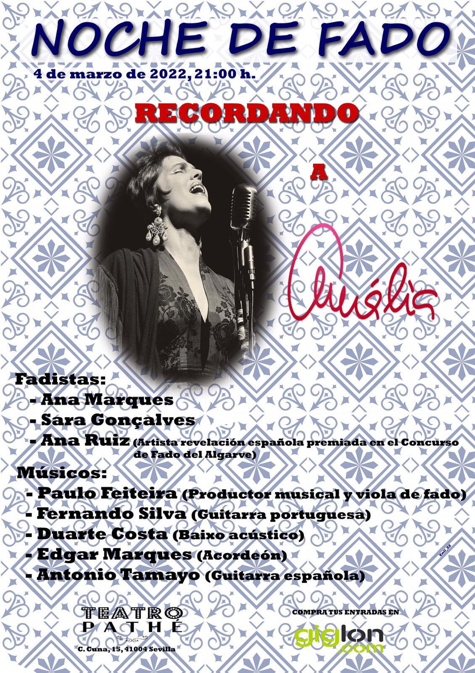 El cartel de la velada.