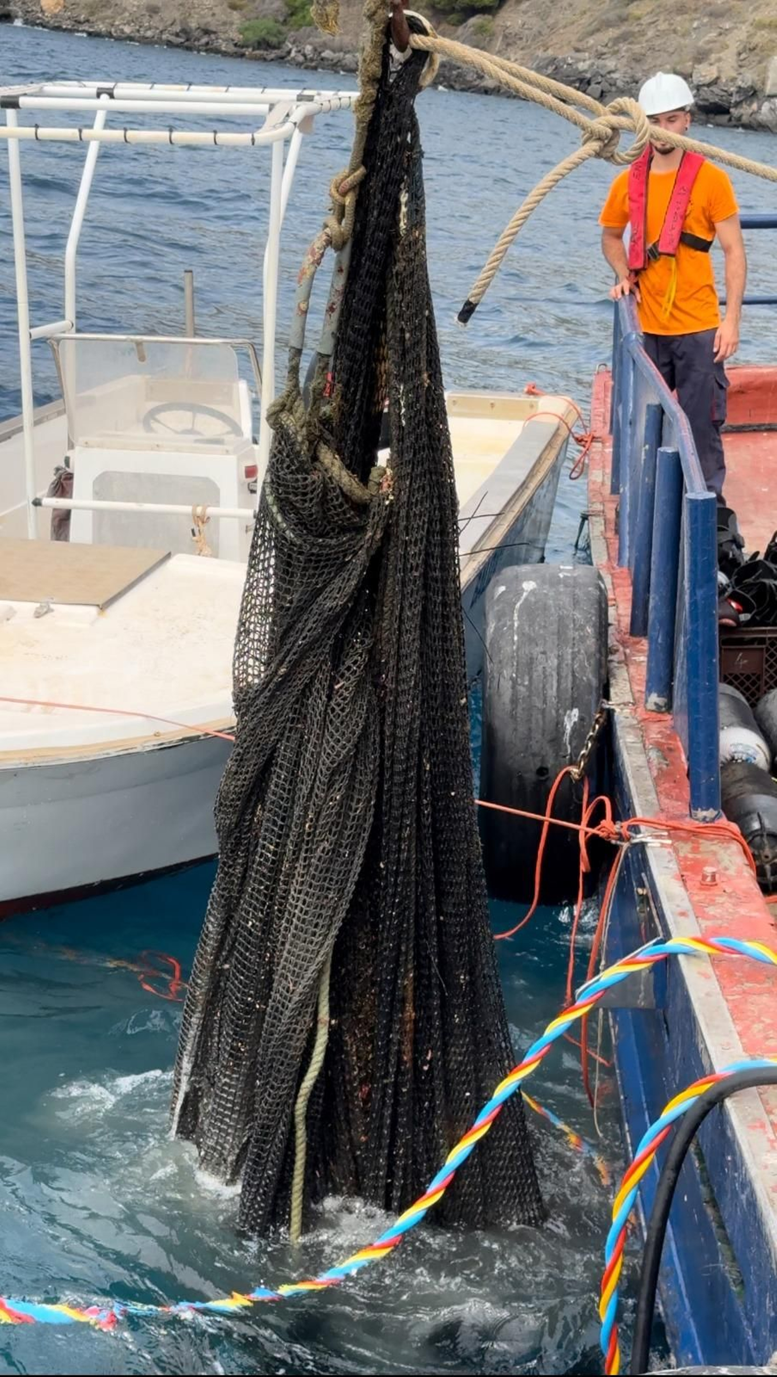 Retirando una de las redes