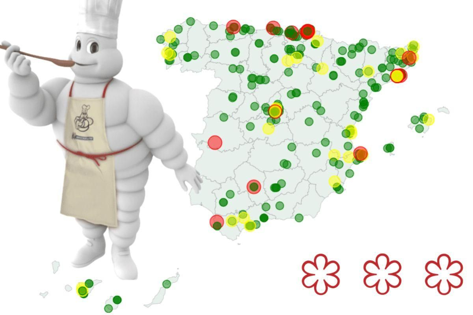 Mapa de restaurantes con Estrellas Michelin 2026 en España