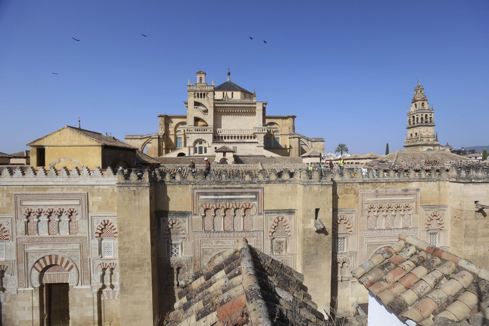 La visita del presidente de Icomos España a la Mezquita de Córdoba tras el incendio