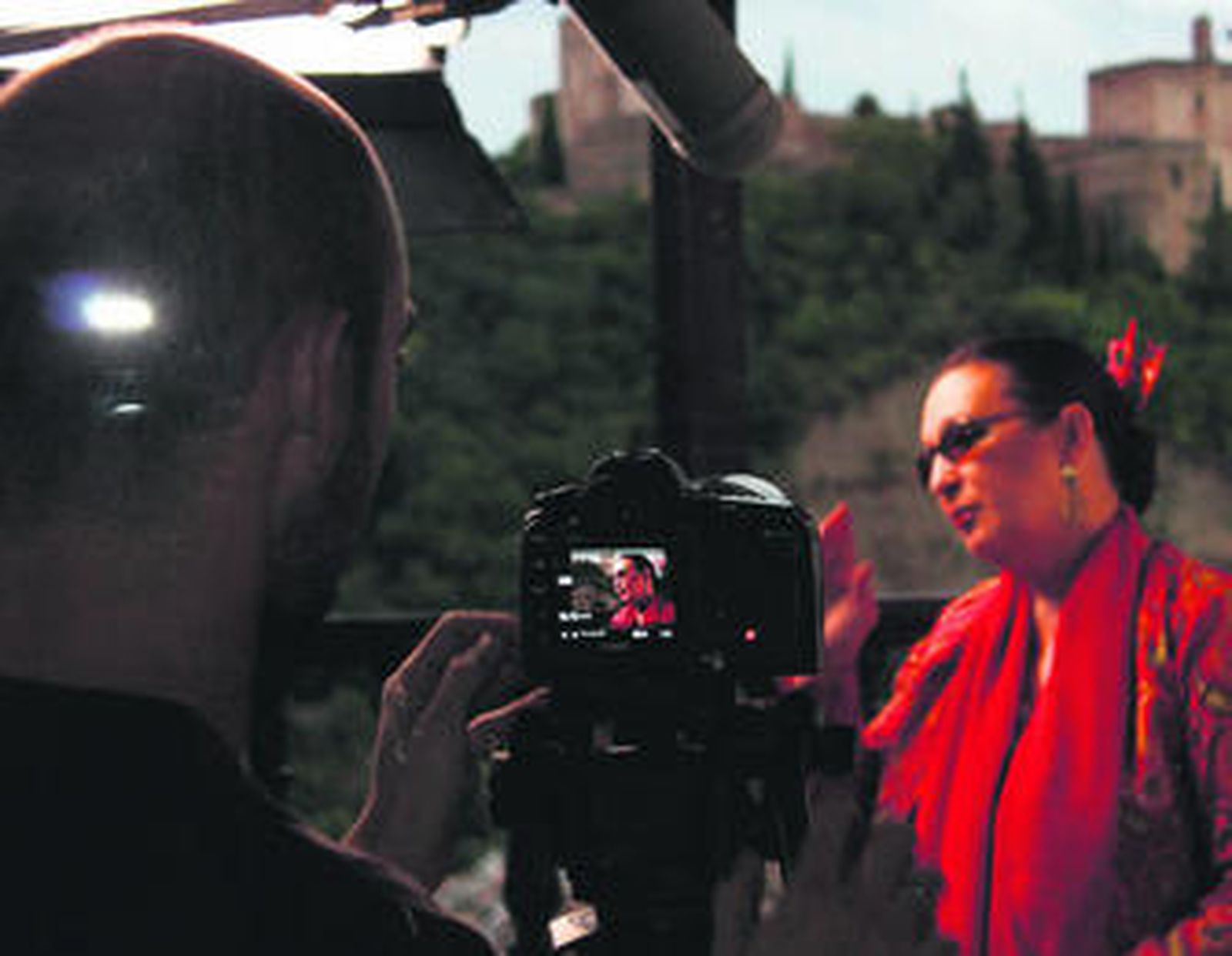 Martirio, en el rodaje de 'El mapa de Carlos'.