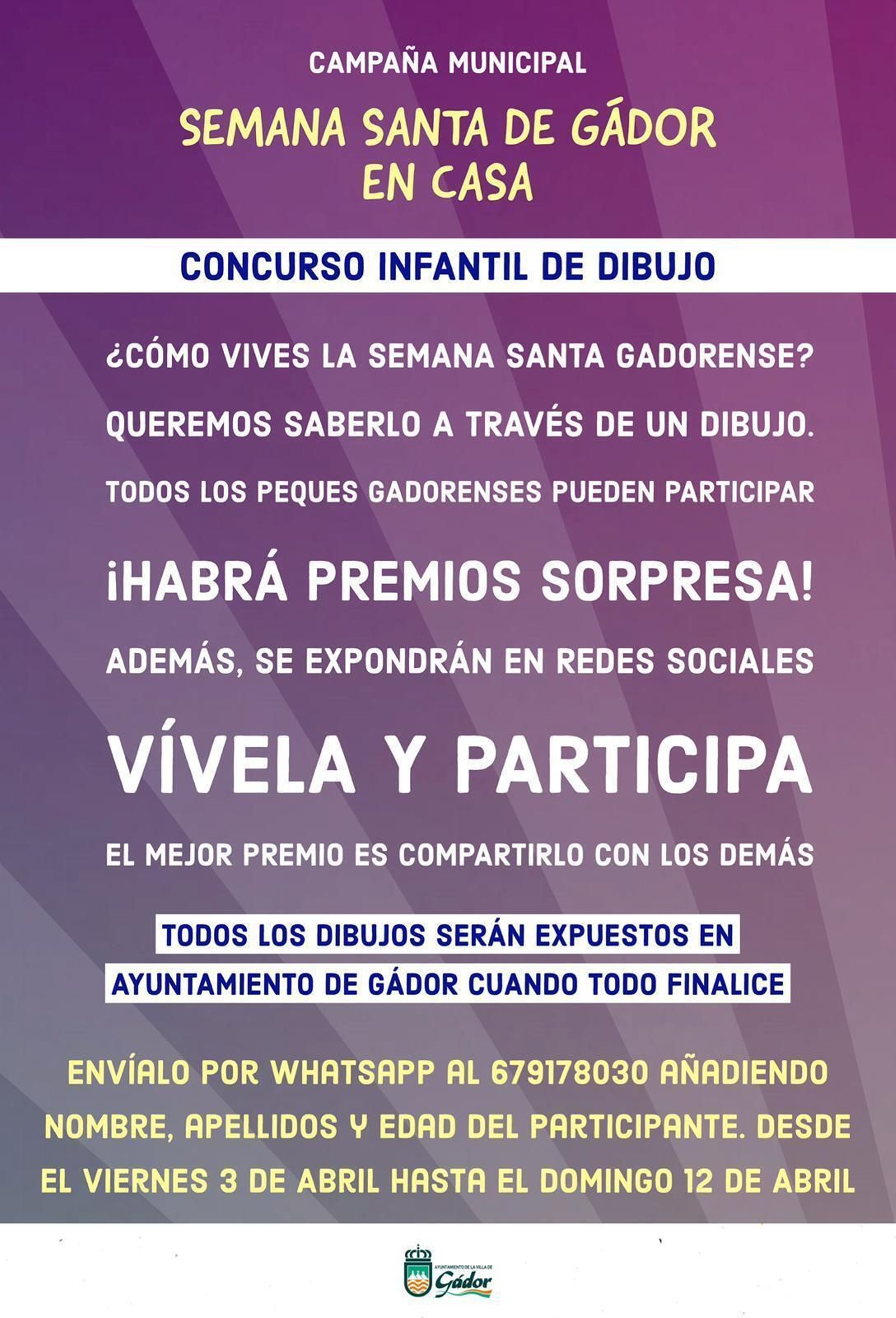 Gádor lanza una campaña para que los niños y niñas dibujen su Semana Santa