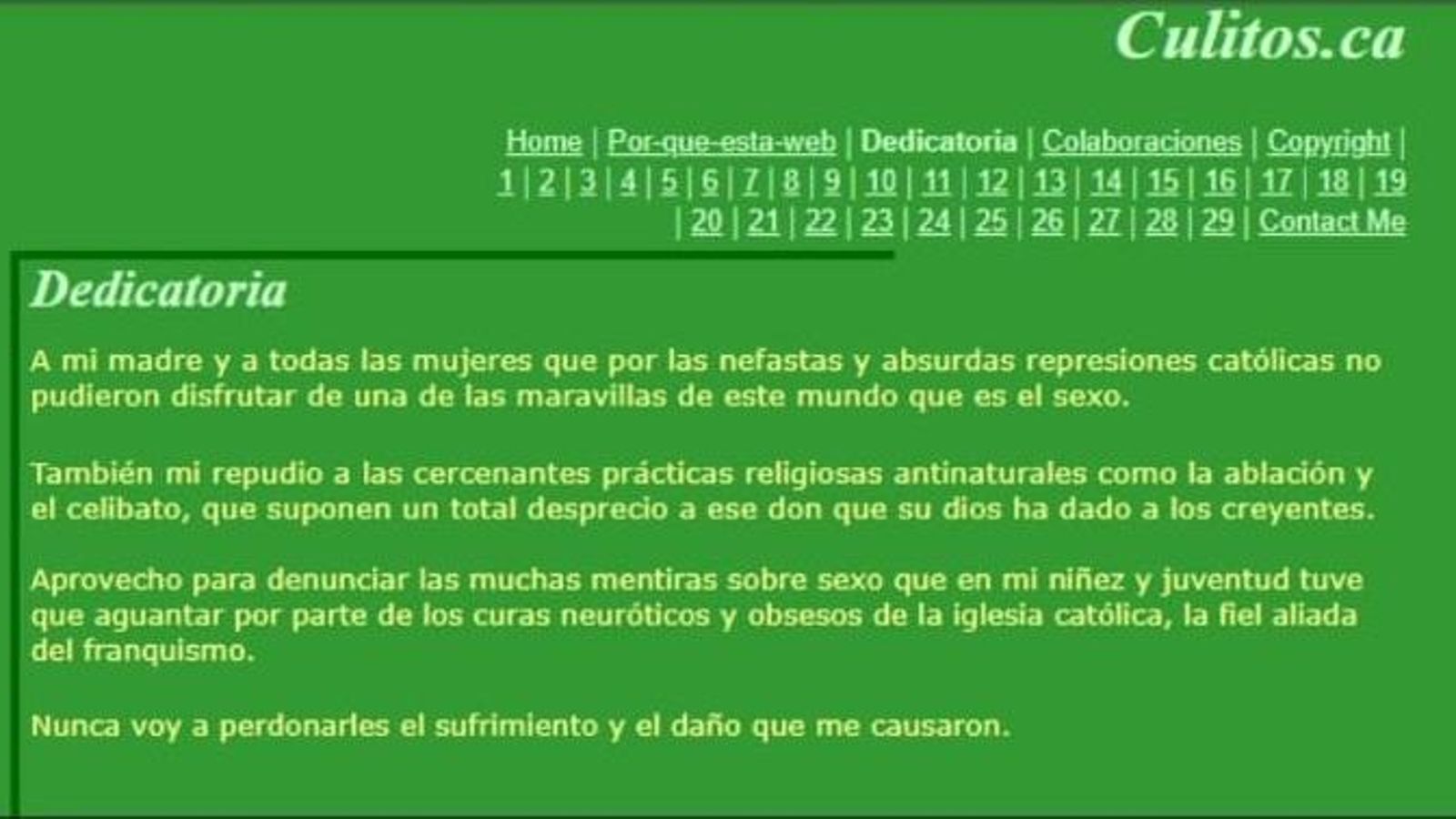 Uno de los pantallazos rescatados de la web ya inactiva. Uno de los pantallazos rescatados de la web ya inactiva.